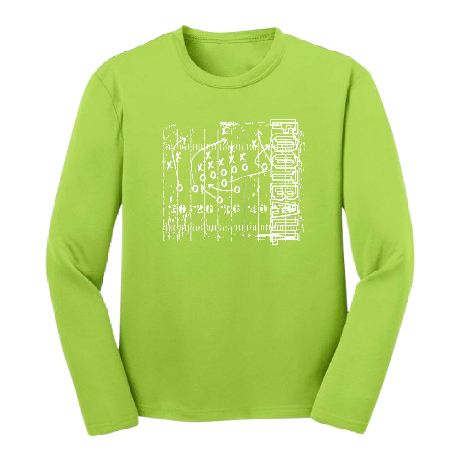 Football Field | Youth Long Sleeve Football T-Shirts | 100% Polyester