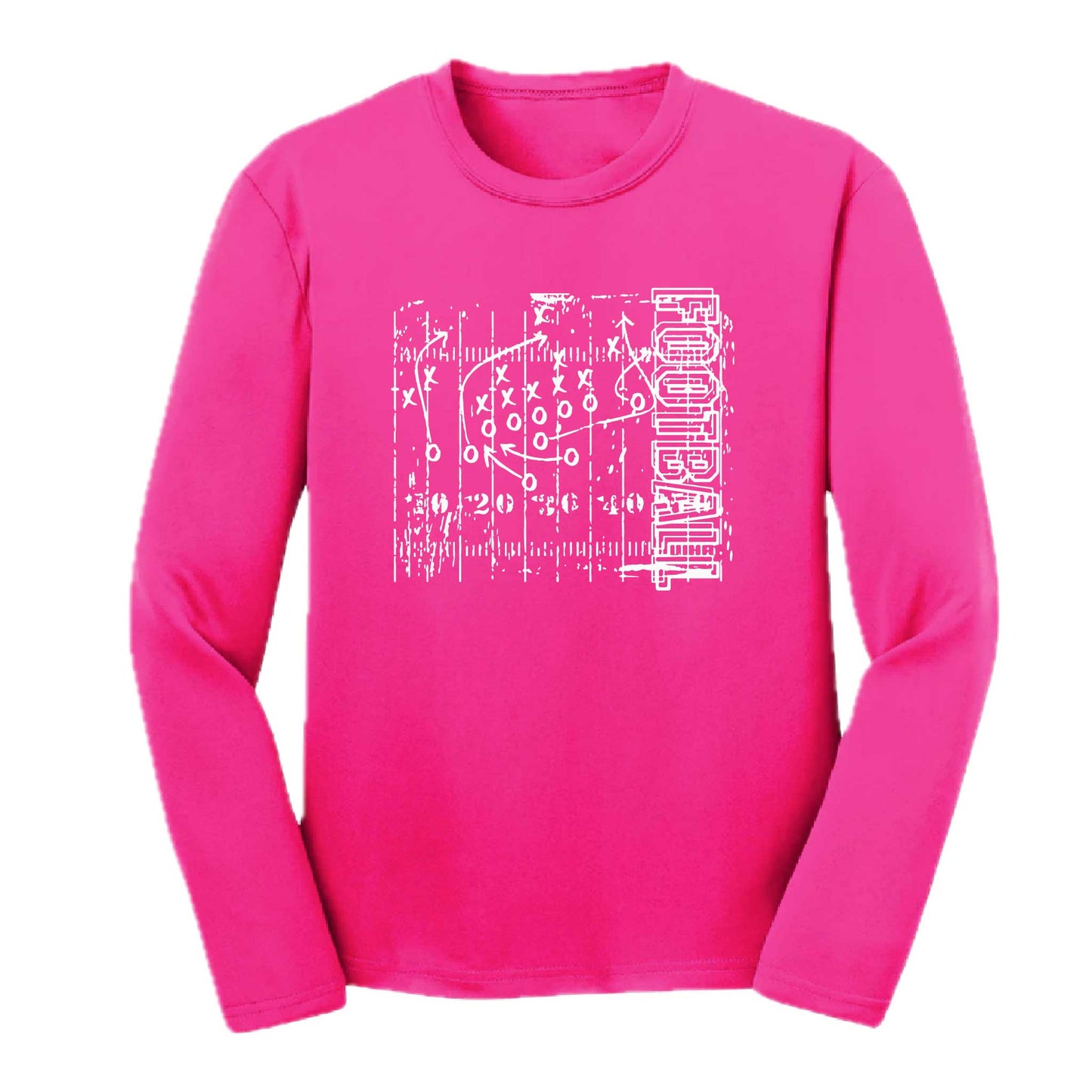 Football Field | Youth Long Sleeve Football T-Shirts | 100% Polyester