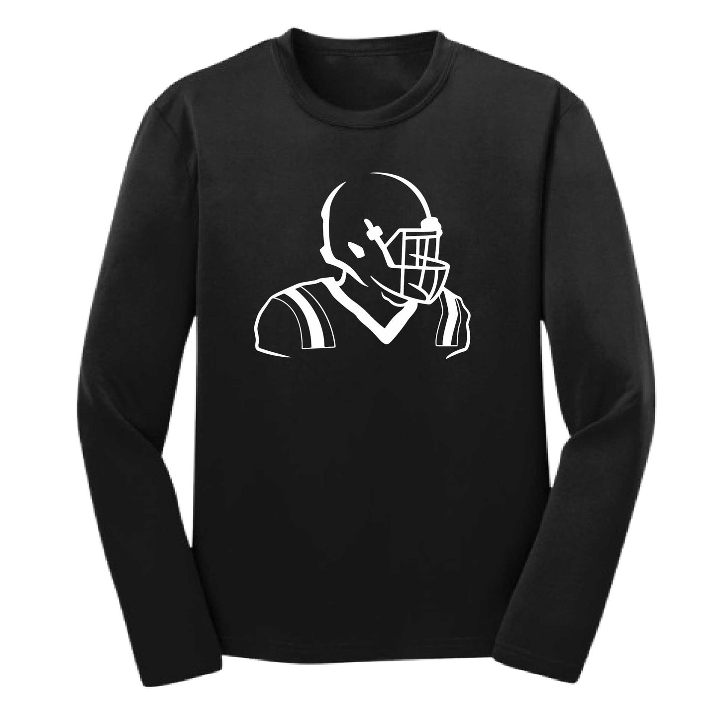 Football Player | Youth Long Sleeve Football T-Shirts | 100% Polyester