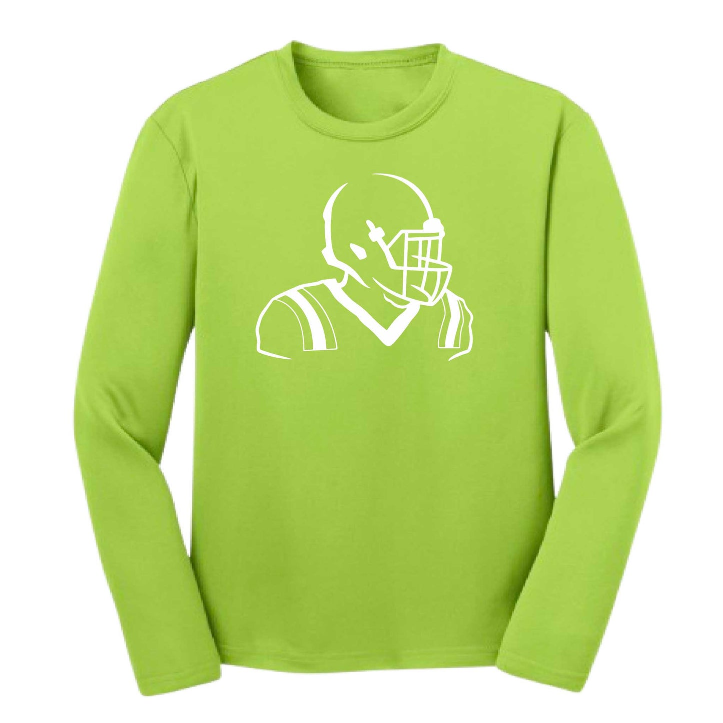 Football Player | Youth Long Sleeve Football T-Shirts | 100% Polyester