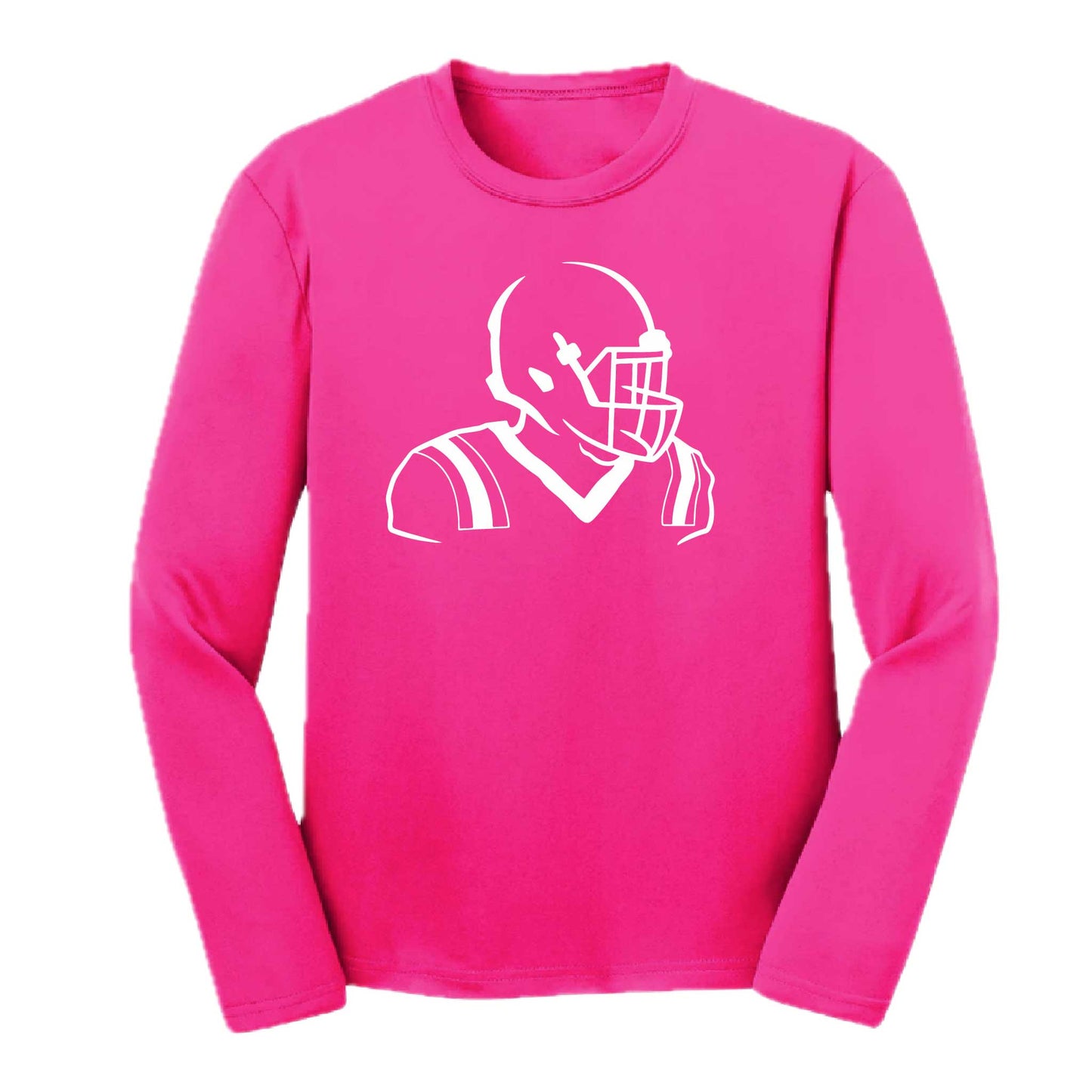 Football Player | Youth Long Sleeve Football T-Shirts | 100% Polyester