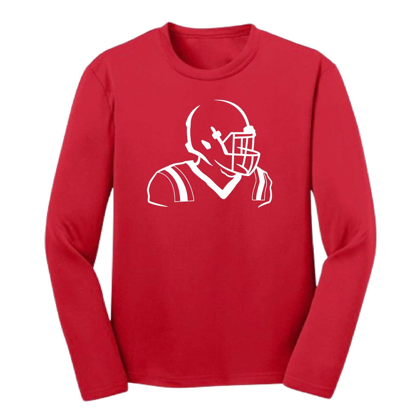 Football Player | Youth Long Sleeve Football T-Shirts | 100% Polyester