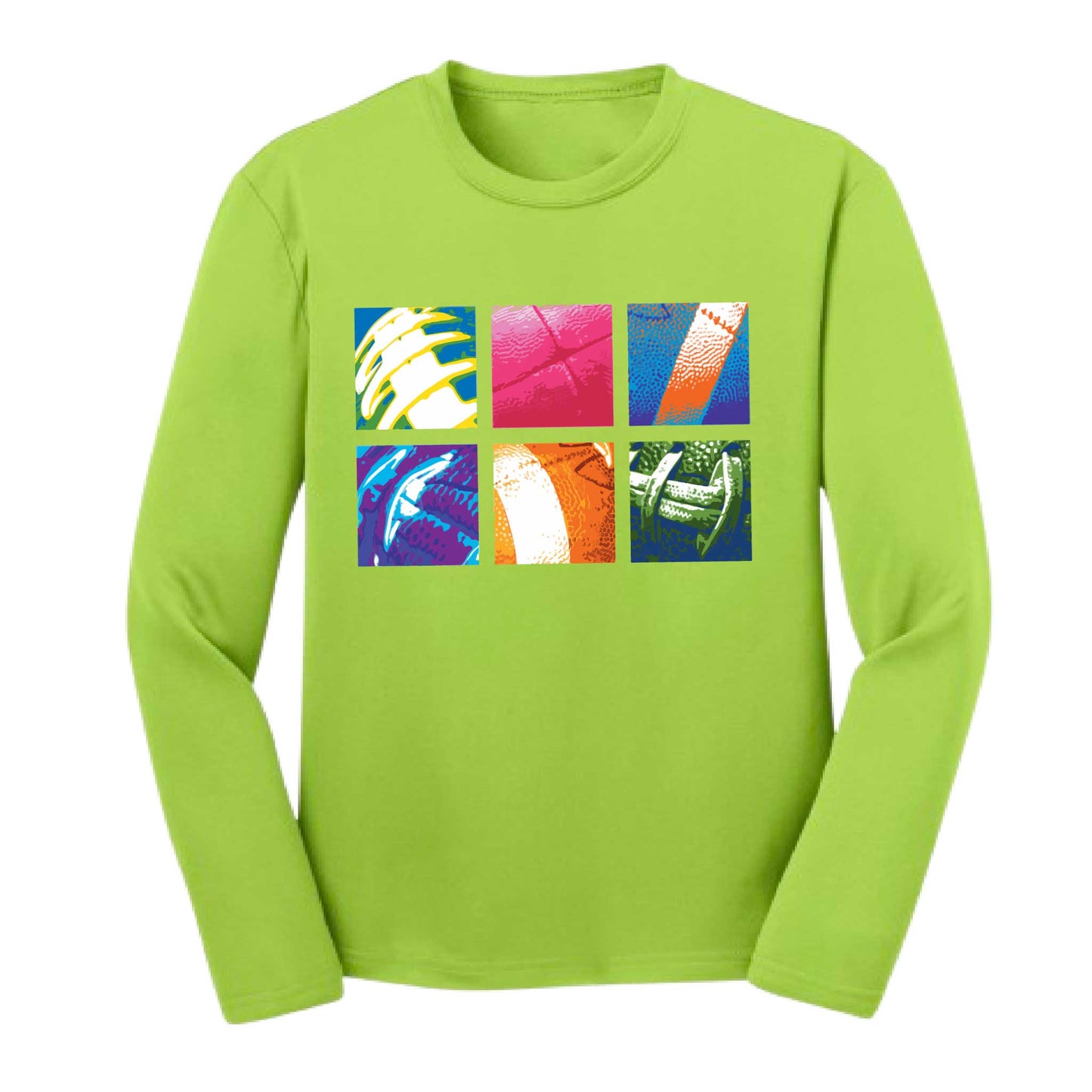 Football Squares | Youth Long Sleeve Football T-Shirts | 100% Polyester