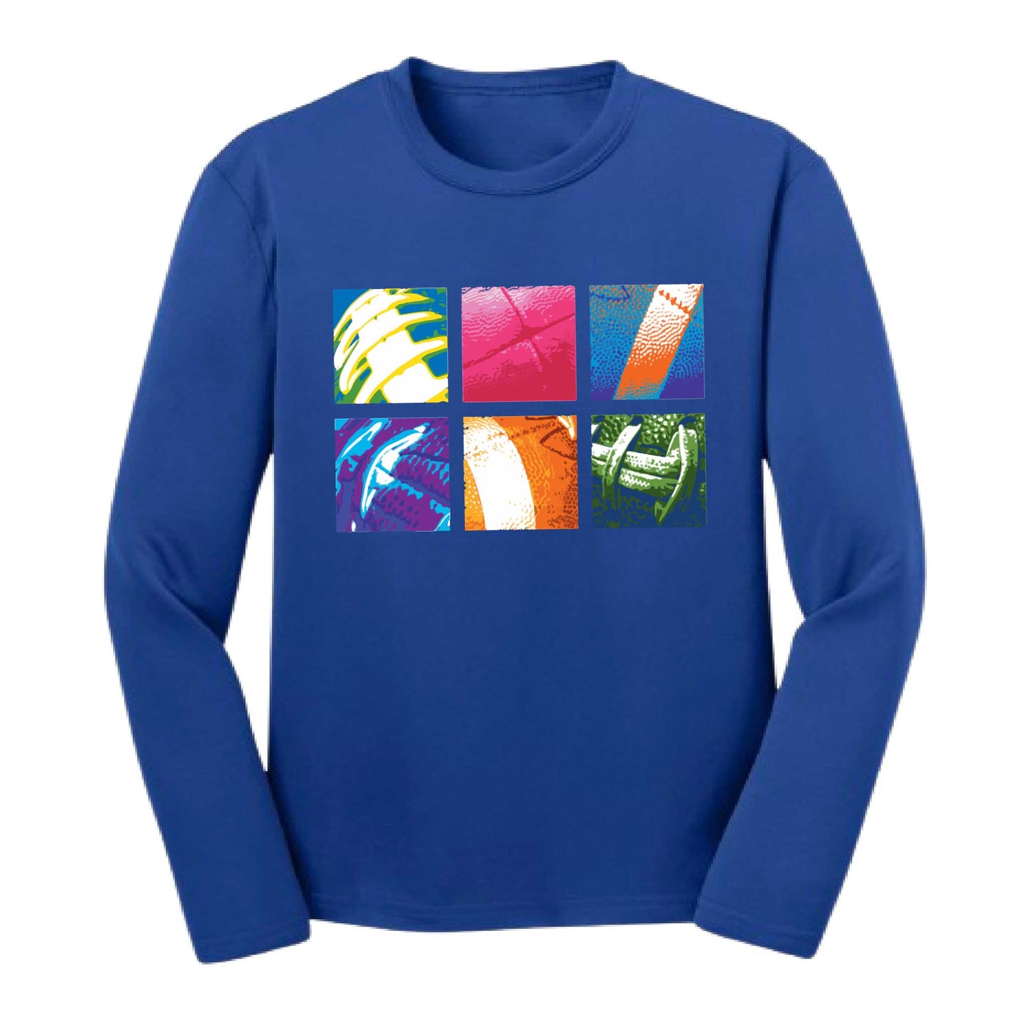 Football Squares | Youth Long Sleeve Football T-Shirts | 100% Polyester