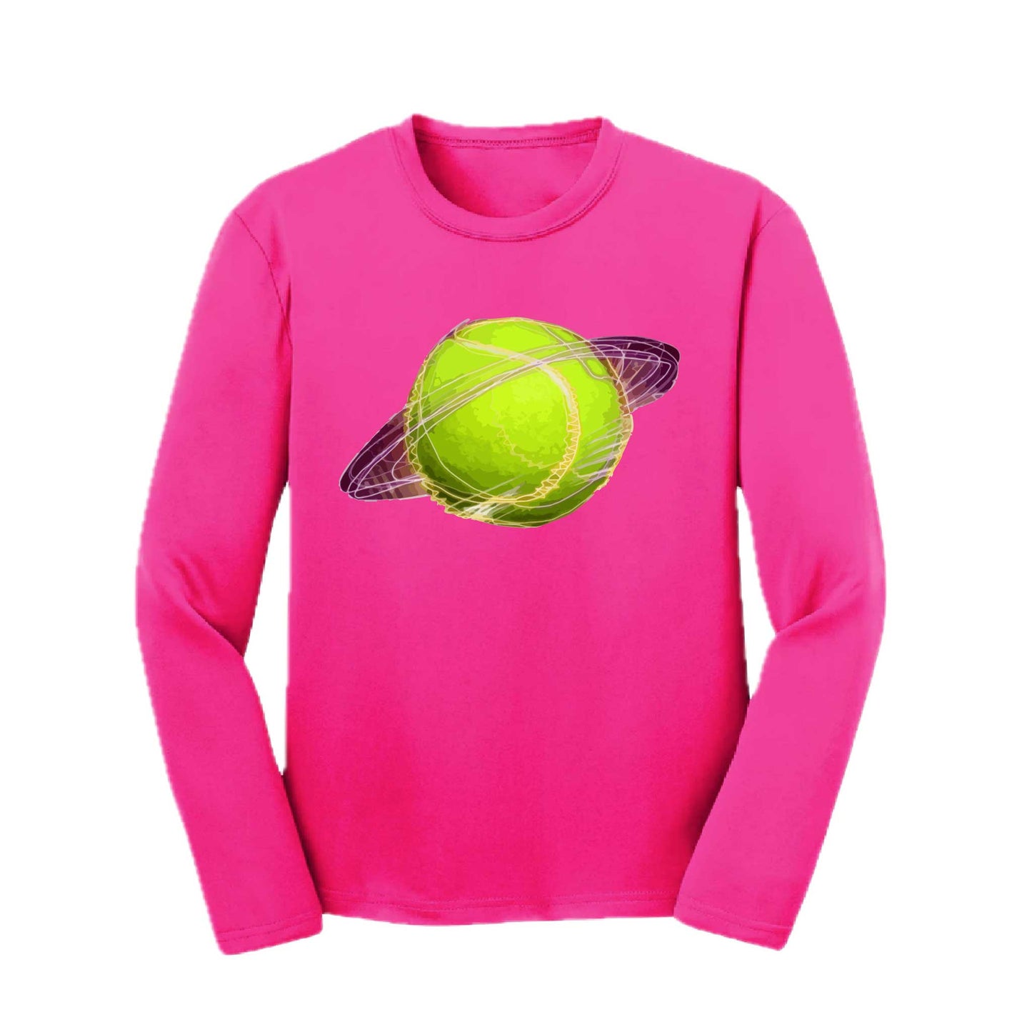 Galactic Tennis| Youth Long Sleeve Tennis Performance T-Shirts | 100% Polyester