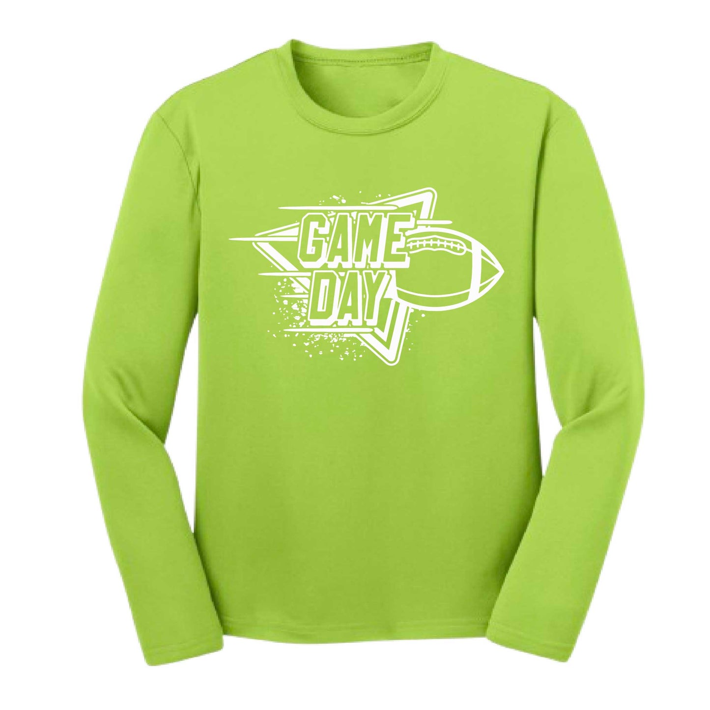 Football Game Day | Youth Long Sleeve Football T-Shirts | 100% Polyester