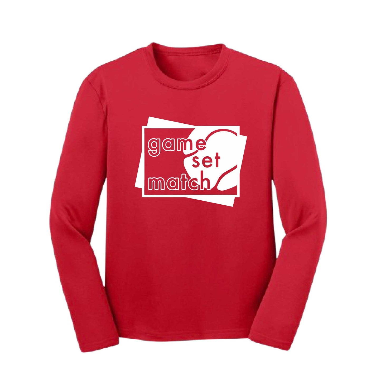 Game Set Match | Youth Long Sleeve Tennis Performance T-Shirts | 100% Polyester