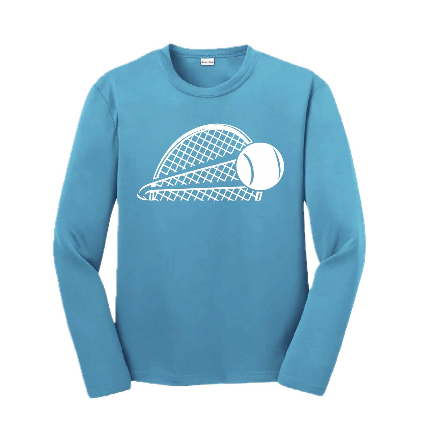 Tennis Half Racquet | Youth Long Sleeve Tennis Performance T-Shirts | 100% Polyester