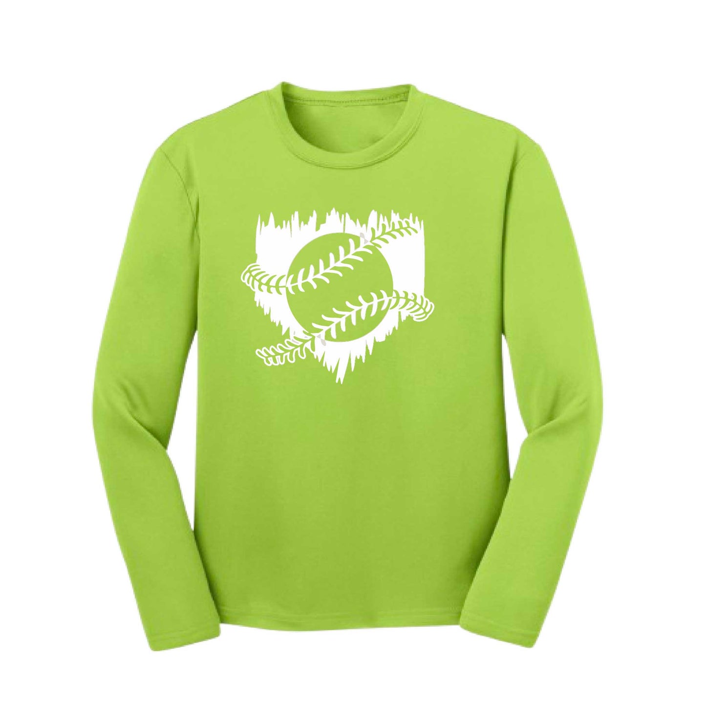 Home Run | Youth Long Sleeve Baseball Performance T-Shirts | 100% Polyester