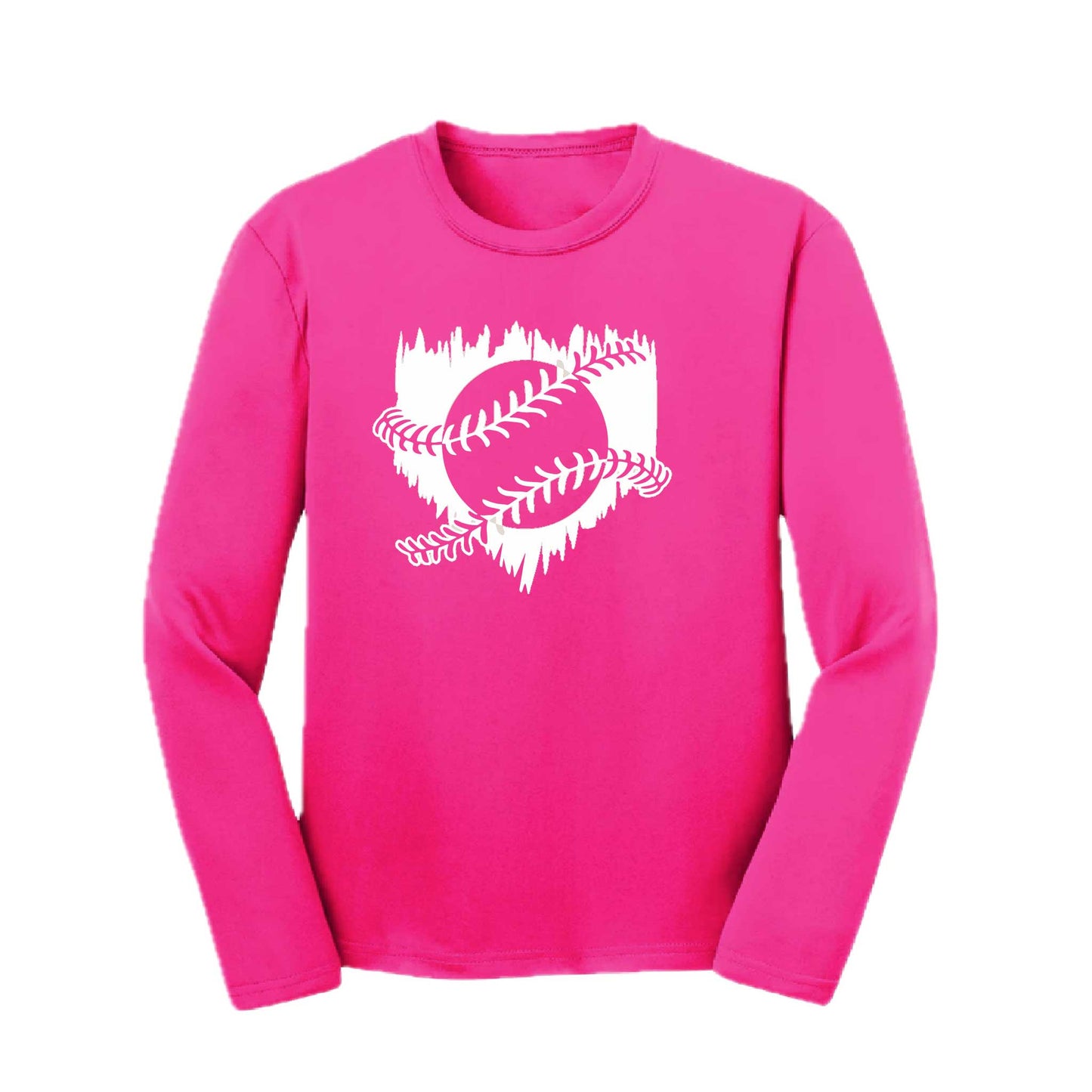 Home Run | Youth Long Sleeve Baseball Performance T-Shirts | 100% Polyester