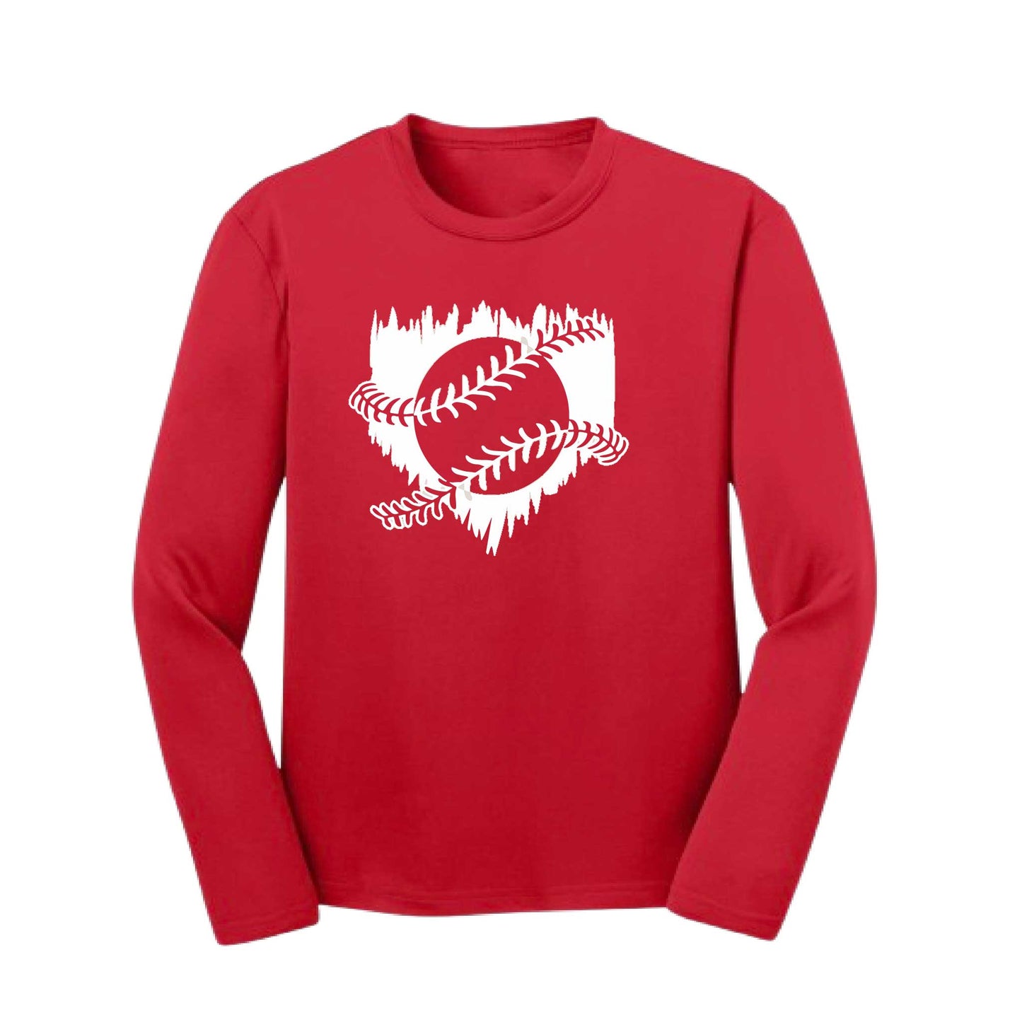 Home Run | Youth Long Sleeve Baseball Performance T-Shirts | 100% Polyester