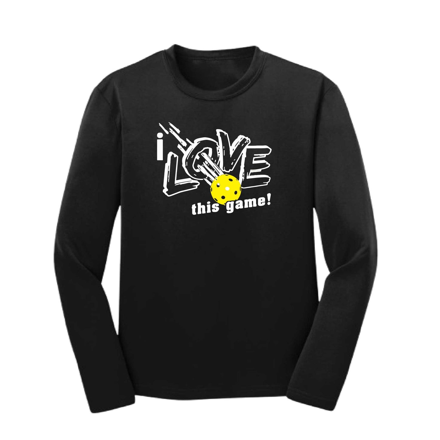 I Love This Game | Youth Long Sleeve Pickleball Performance T-Shirts | 100% Polyester