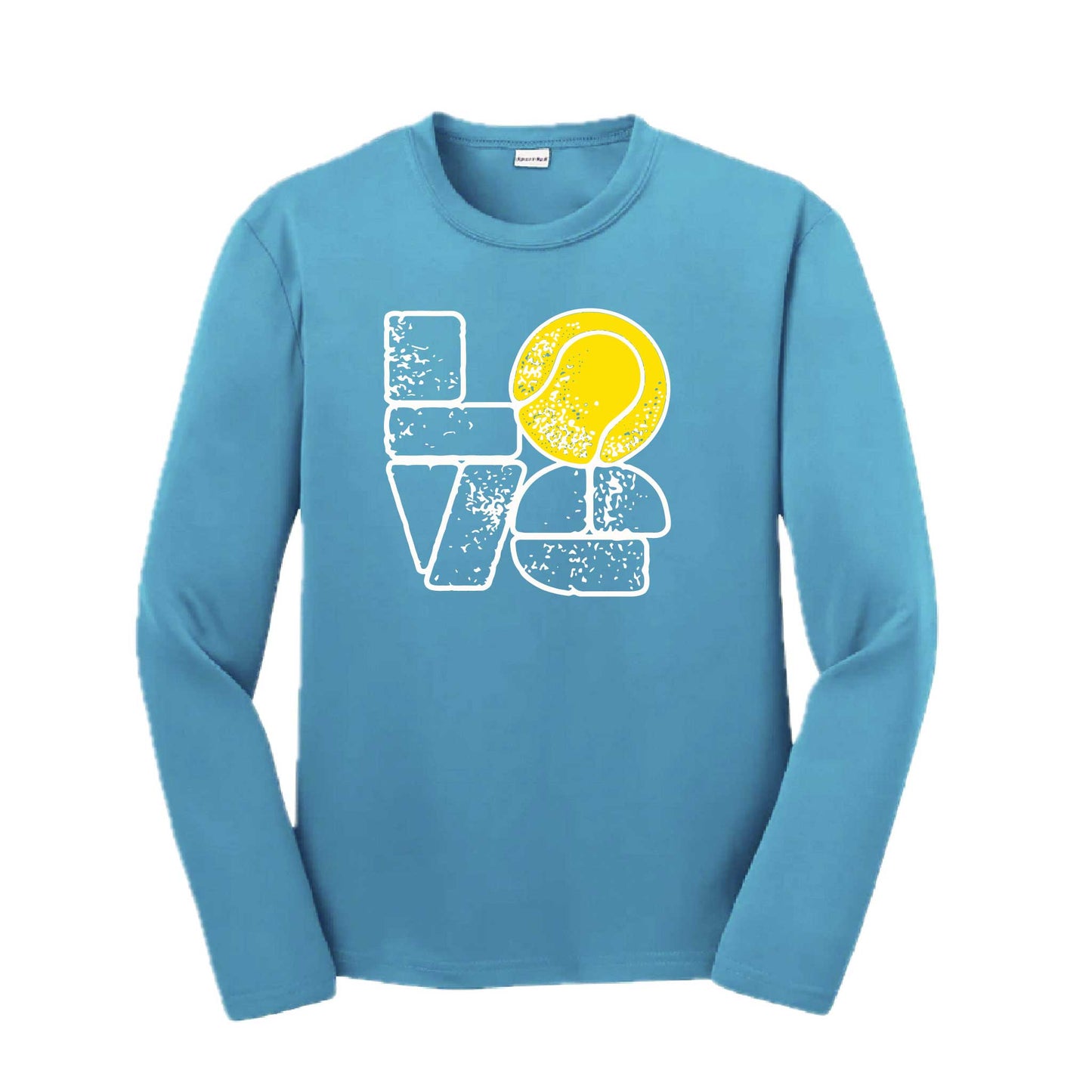Love Stacked | Youth Long Sleeve Tennis Performance T-Shirts | 100% Polyester