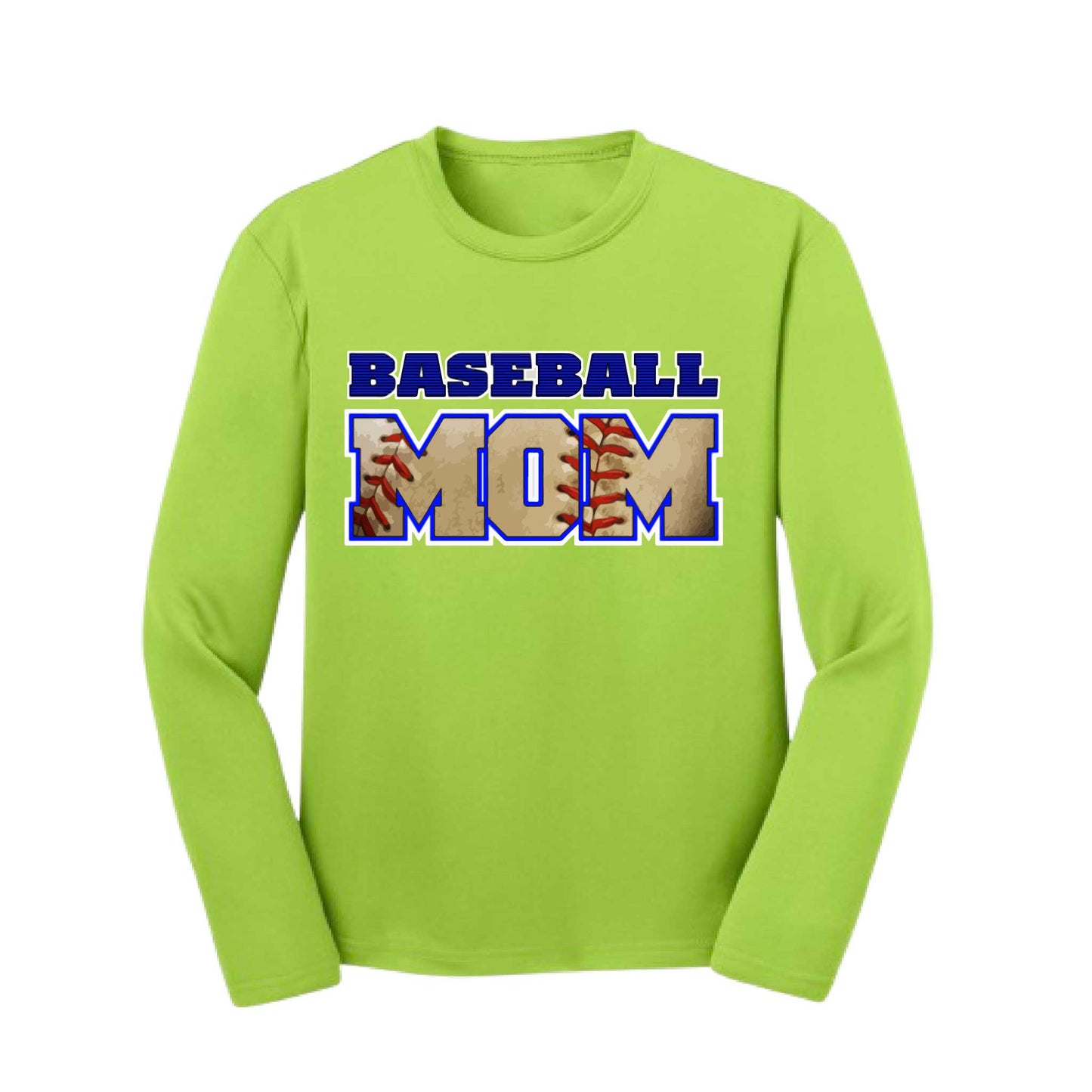 Baseball Mom | Youth Long Sleeve Baseball Performance T-Shirts | 100% Polyester
