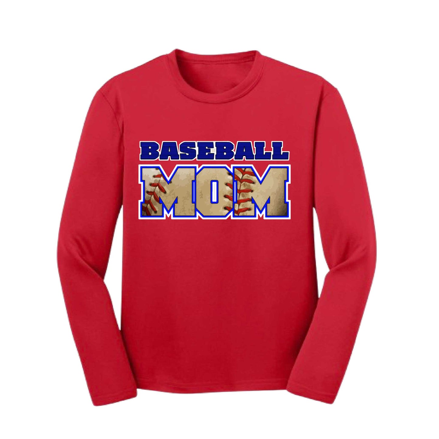 Baseball Mom | Youth Long Sleeve Baseball Performance T-Shirts | 100% Polyester