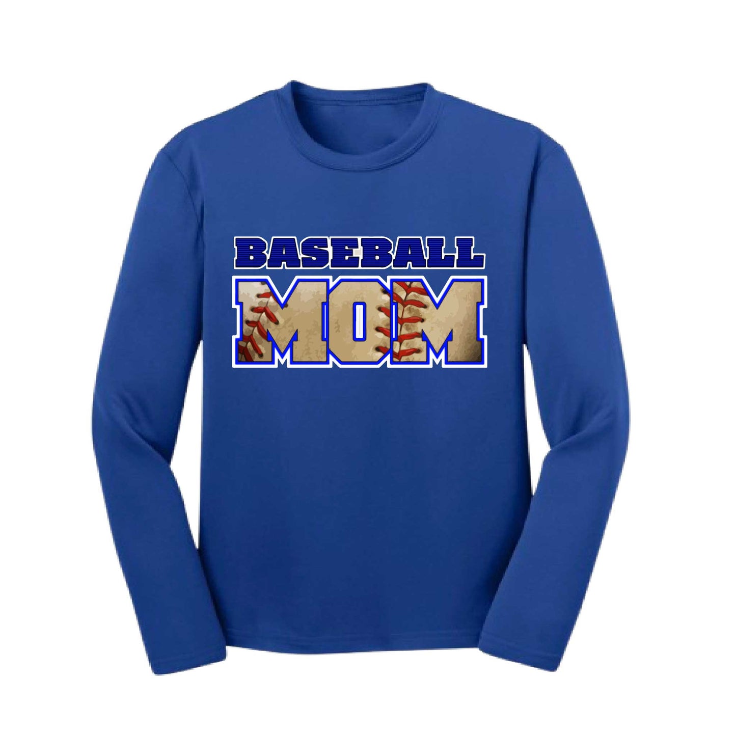 Baseball Mom | Youth Long Sleeve Baseball Performance T-Shirts | 100% Polyester