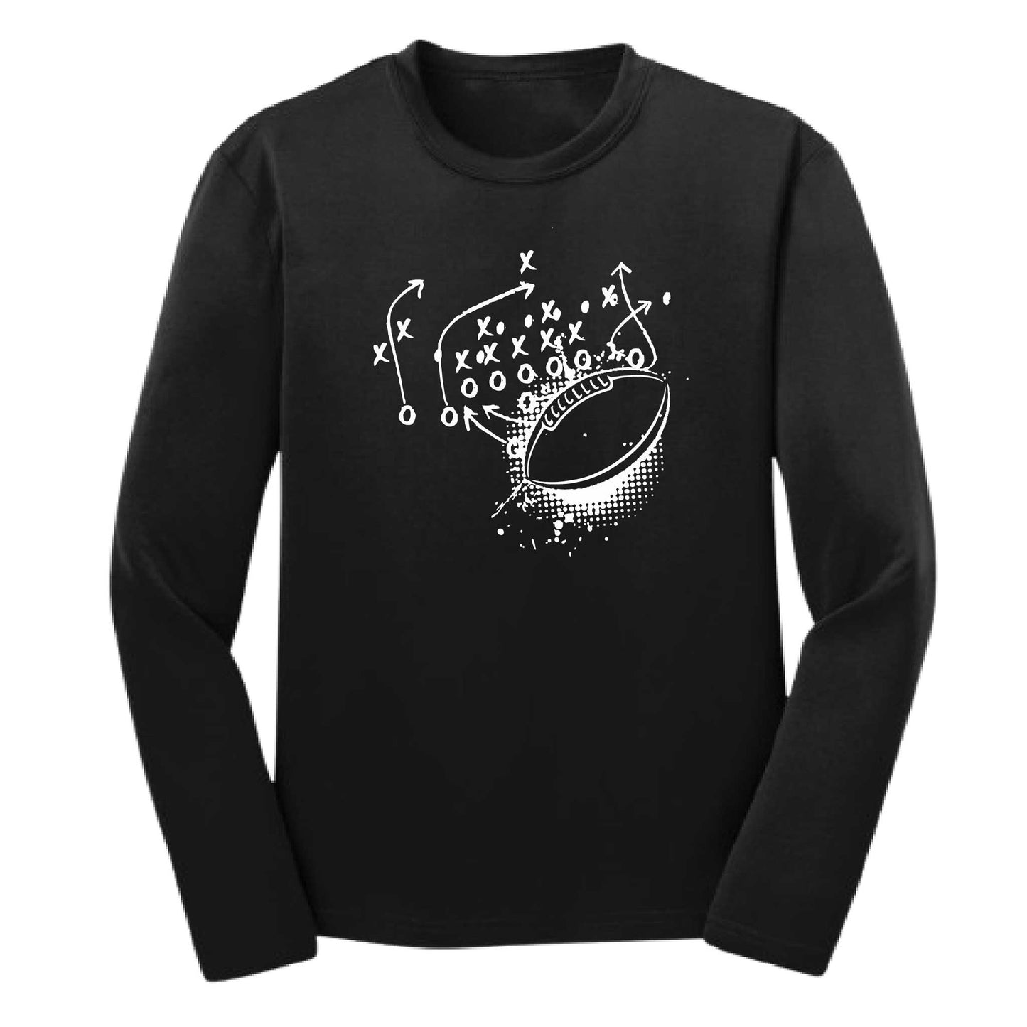 Football Playbook | Youth Long Sleeve Football T-Shirts | 100% Polyester