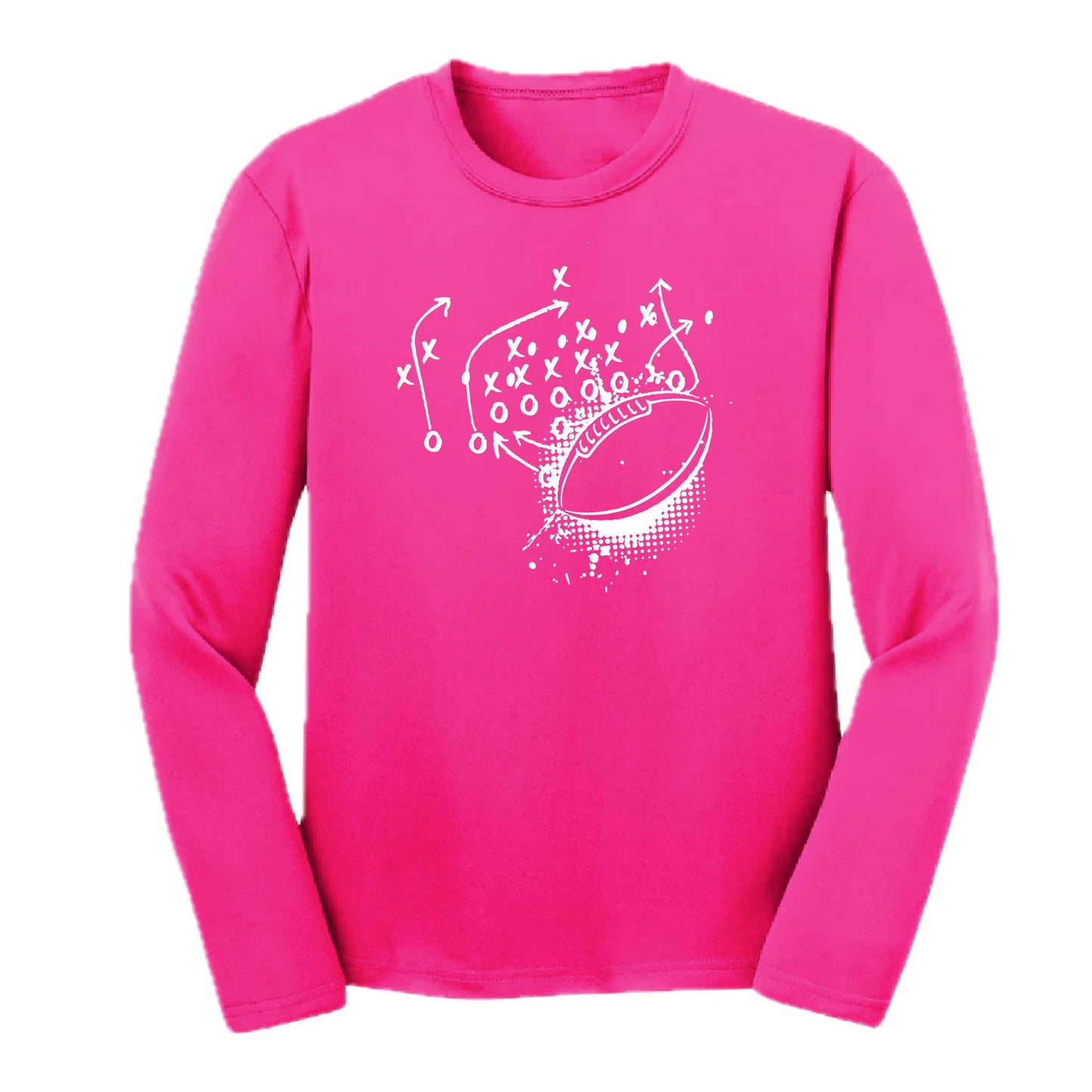 Football Playbook | Youth Long Sleeve Football T-Shirts | 100% Polyester