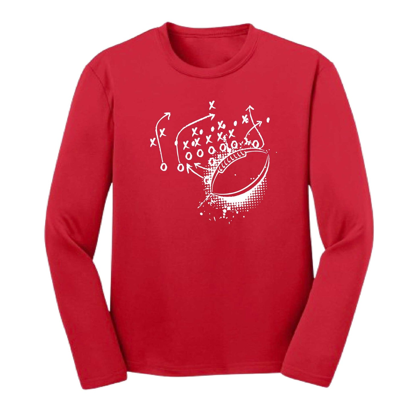 Football Playbook | Youth Long Sleeve Football T-Shirts | 100% Polyester