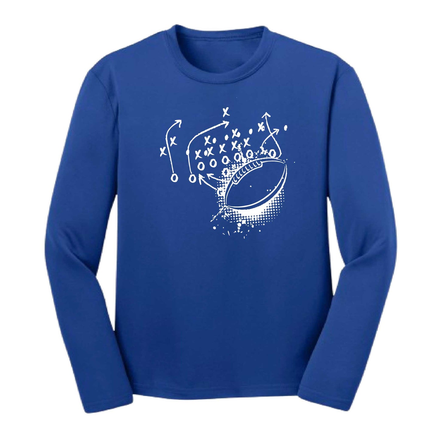 Football Playbook | Youth Long Sleeve Football T-Shirts | 100% Polyester