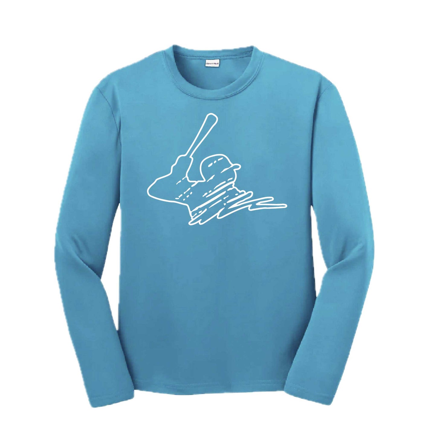 Baseball Player | Youth Long Sleeve Baseball Performance T-Shirts | 100% Polyester