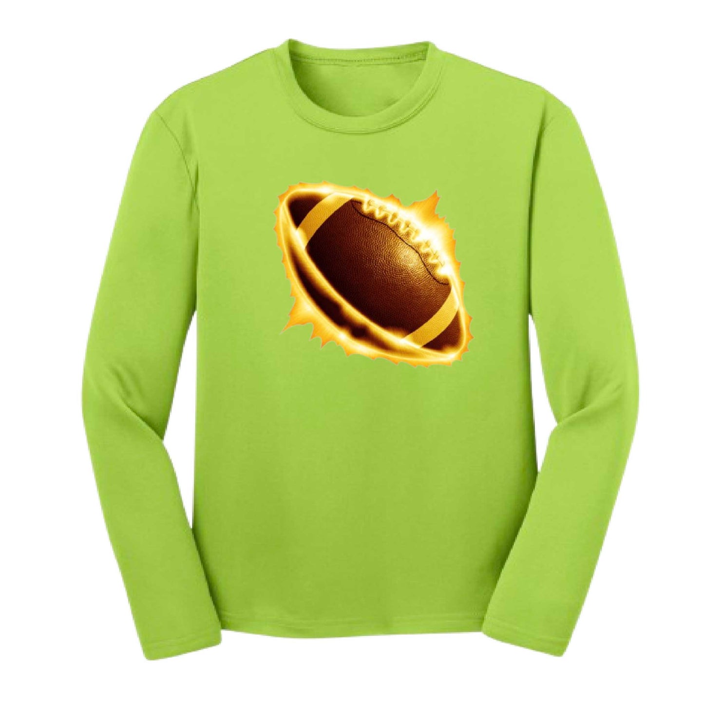 Radioactive Football | Youth Long Sleeve Football T-Shirts | 100% Polyester