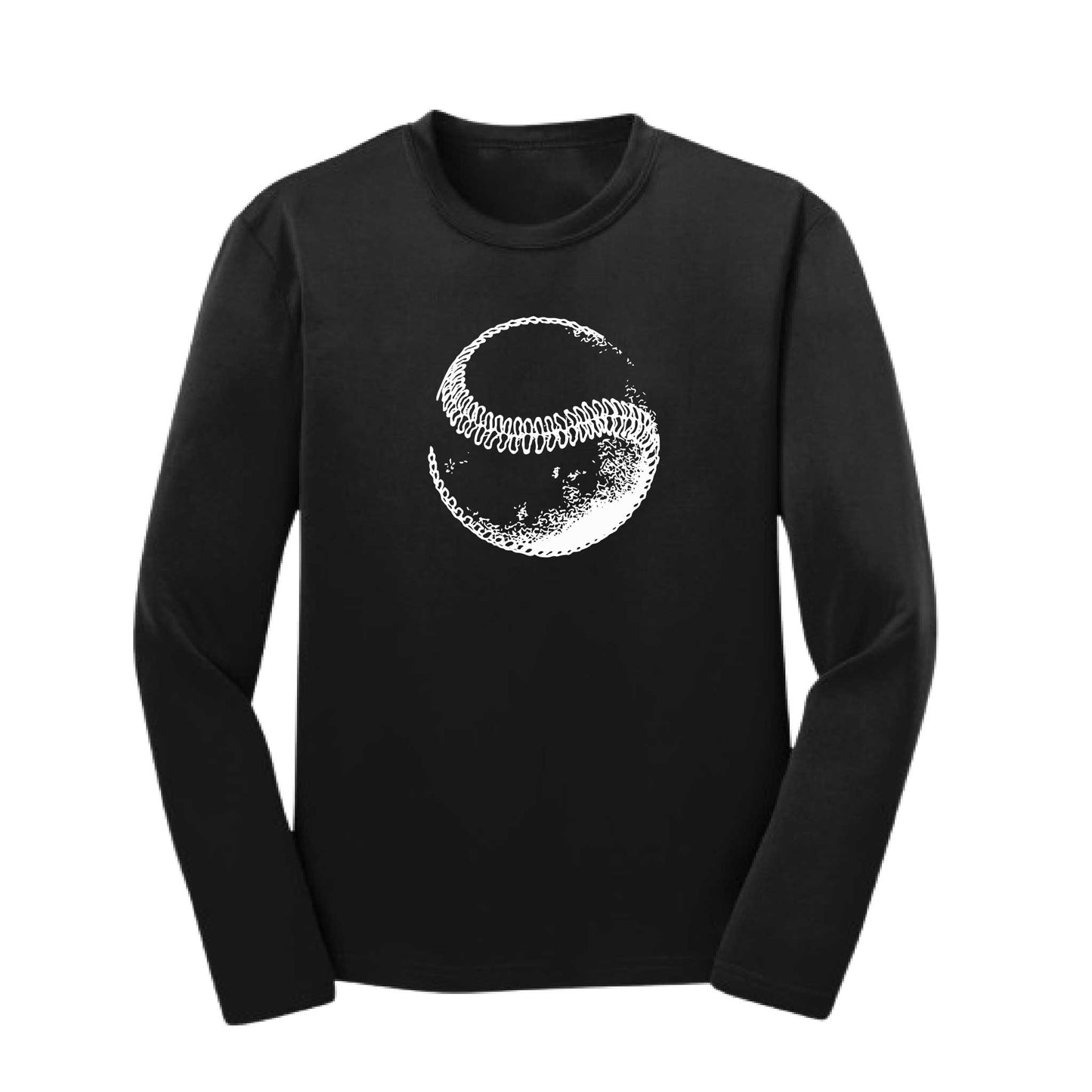Retro Curveball | Youth Long Sleeve Baseball Performance T-Shirts | 100% Polyester