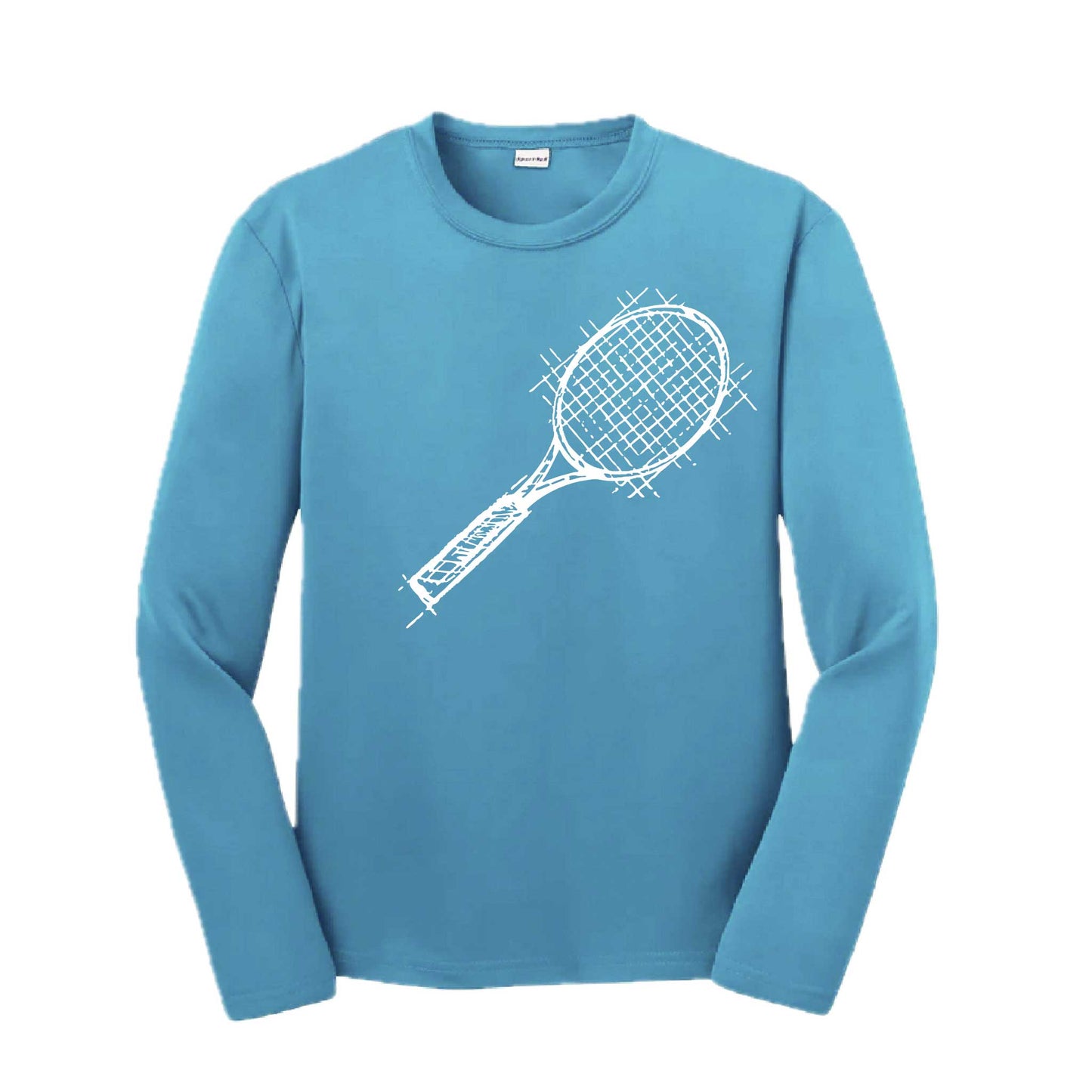 Retro Tennnis | Youth Long Sleeve Tennis Performance T-Shirts | 100% Polyester