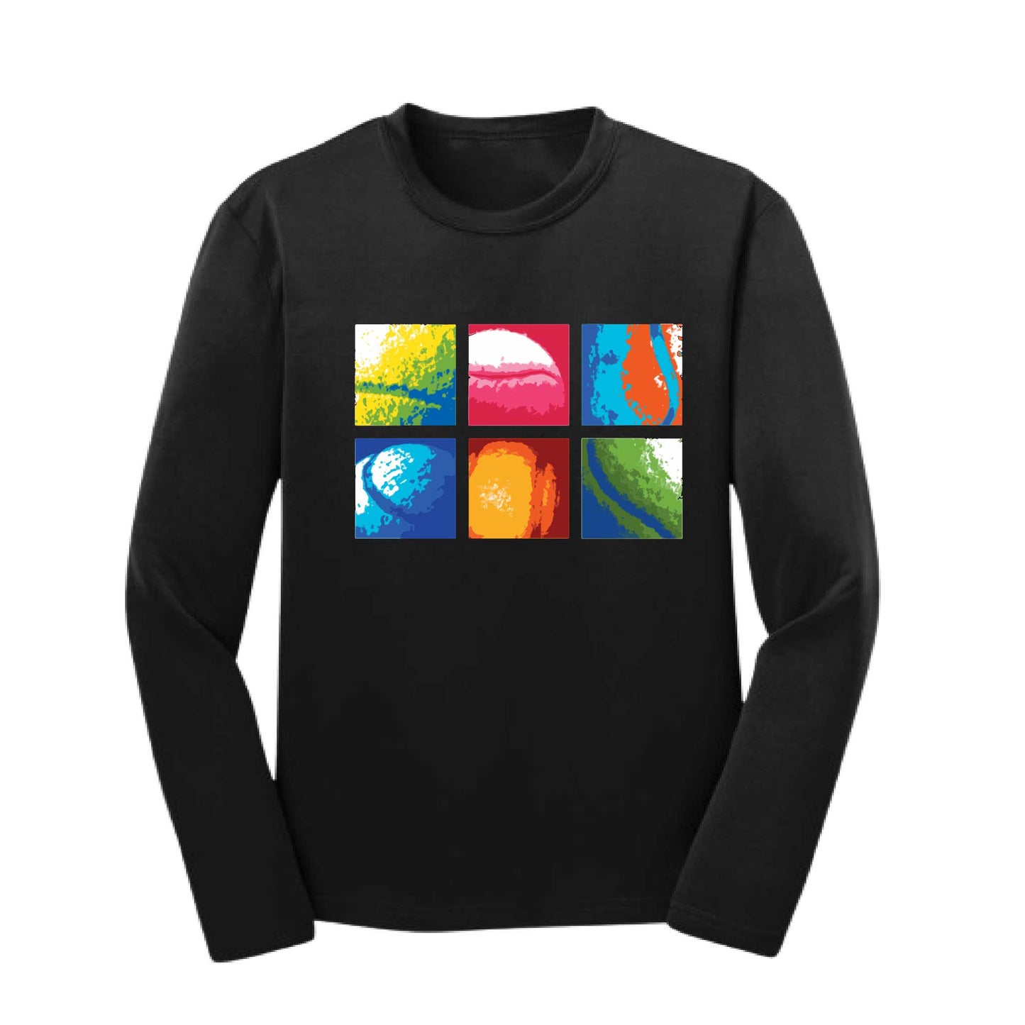 Tennis Squares | Youth Long Sleeve Tennis Performance T-Shirts | 100% Polyester