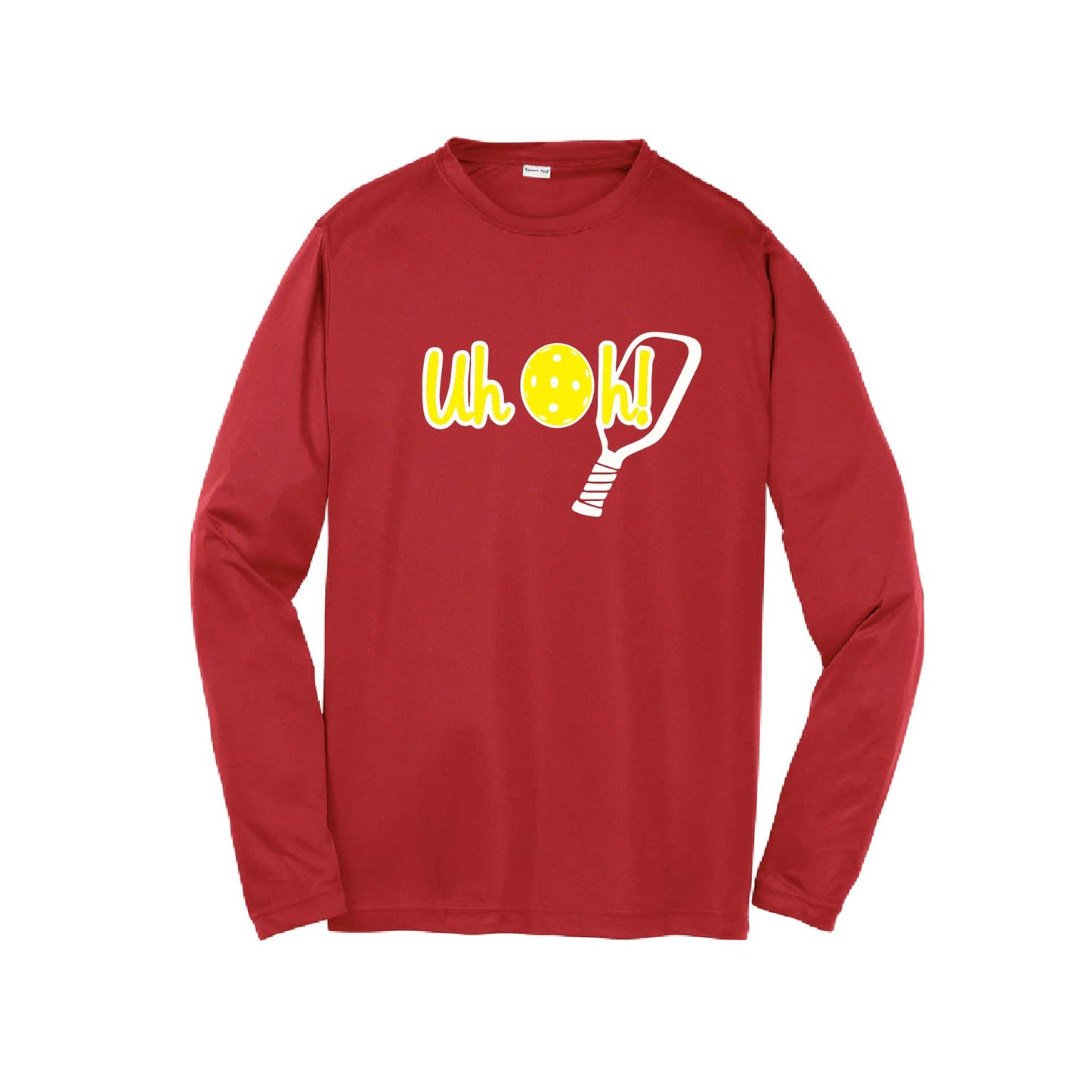 Uh Oh! | Youth Long Sleeve Pickleball Performance T-Shirts | 100% Polyester