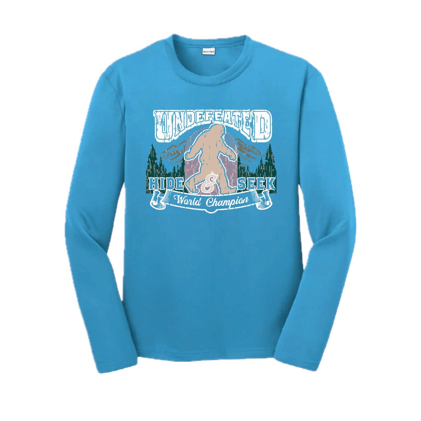 Undefeated Hide & Seek World Champion | Youth Long Sleeve Camping T-Shirts | 100% Polyester