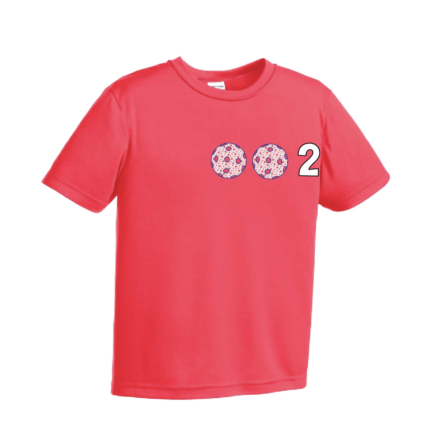 002 (Customizable 10 Pickleball Colors) | Youth Short Sleeve Pickleball Performance T-Shirts | 100% Polyester