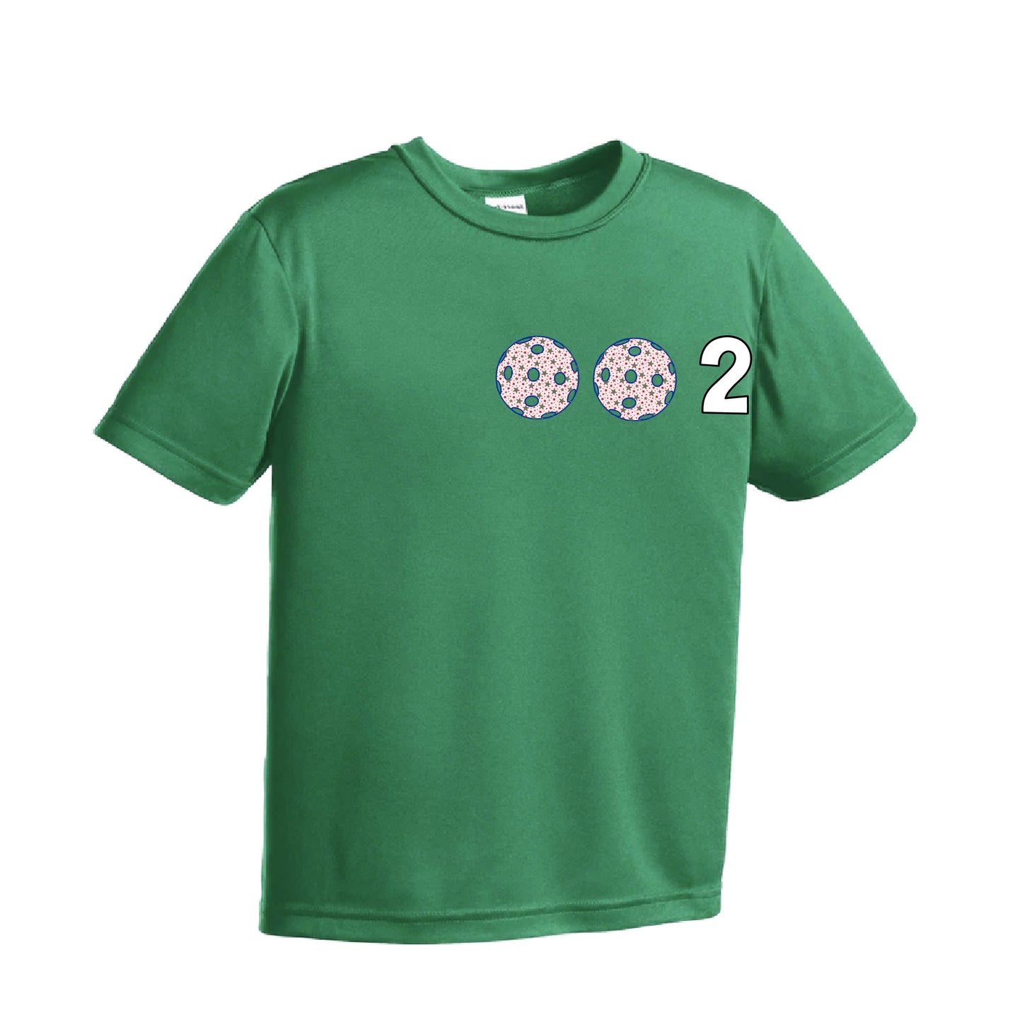 002 (Customizable 10 Pickleball Colors) | Youth Short Sleeve Pickleball Performance T-Shirts | 100% Polyester