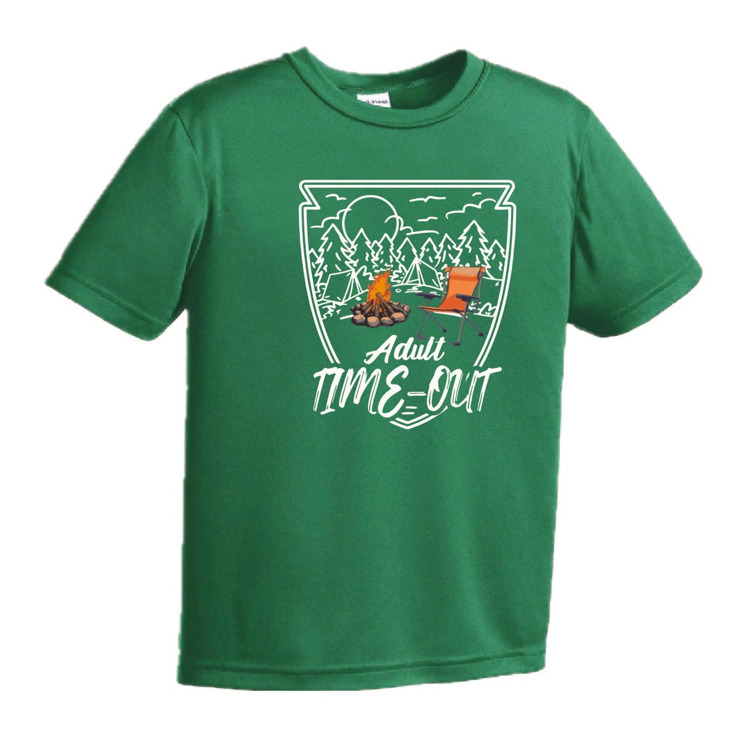 Adult Time Out | Youth Short Sleeve Camping T-Shirts | 100% Polyester