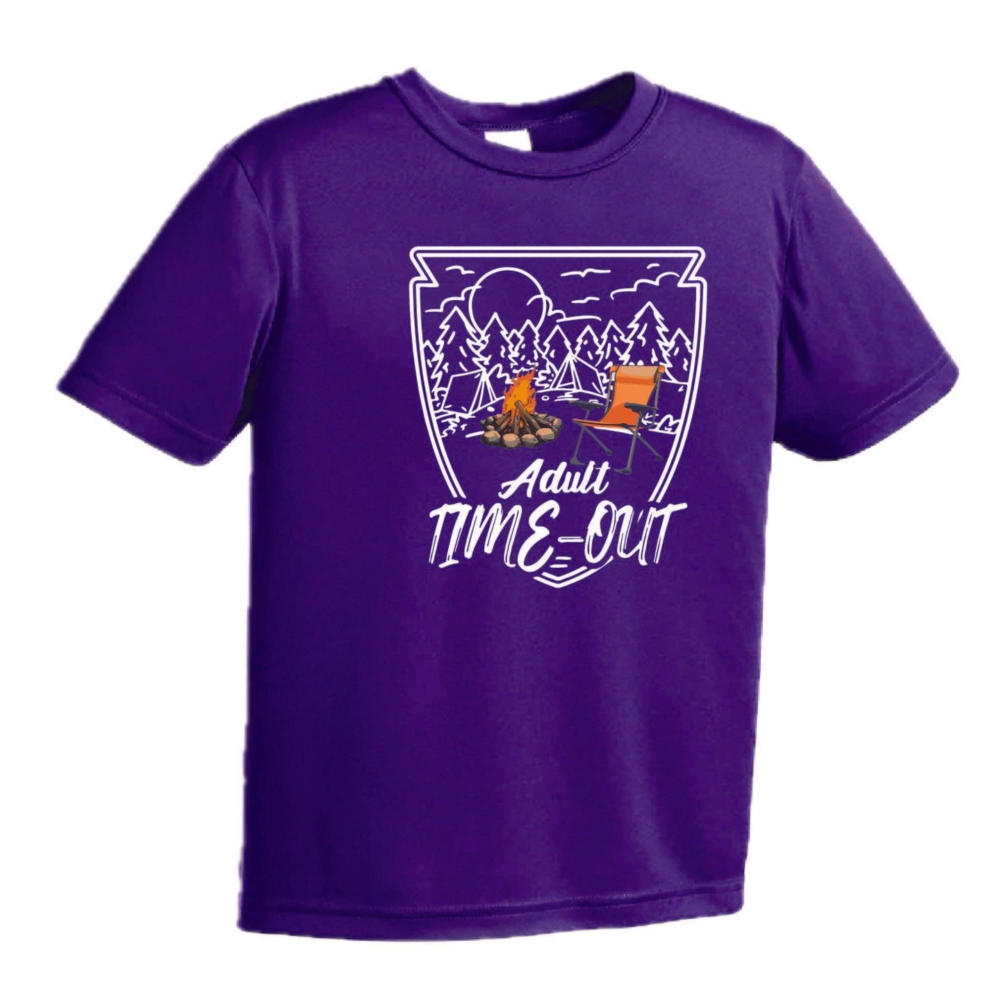 Adult Time Out | Youth Short Sleeve Camping T-Shirts | 100% Polyester