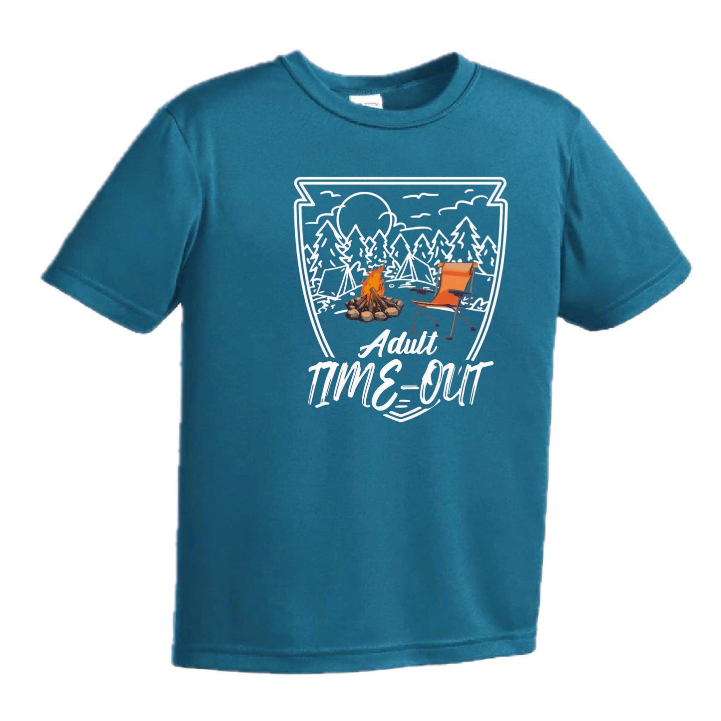 Adult Time Out | Youth Short Sleeve Camping T-Shirts | 100% Polyester