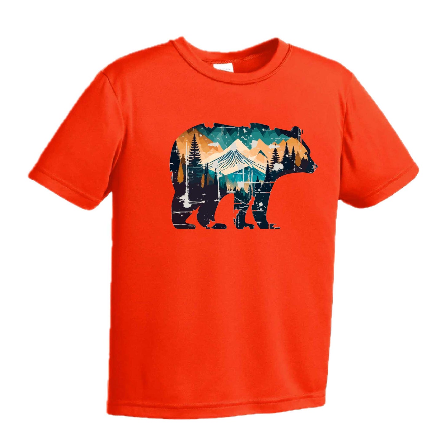 Bear Mountain | Youth Short Sleeve Camping T-Shirts | 100% Polyester