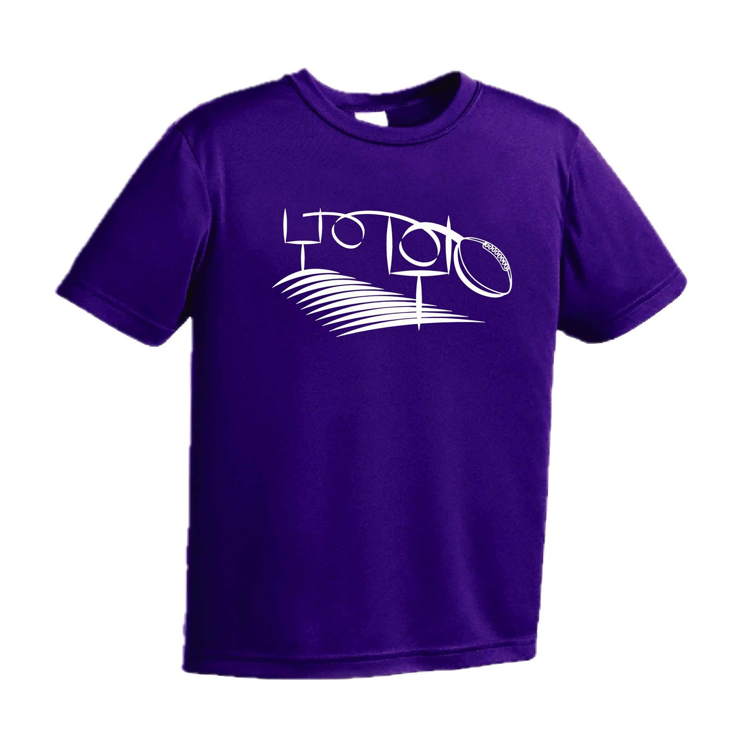Football Field Goal | Youth Short Sleeve Football T-Shirts | 100% Polyester