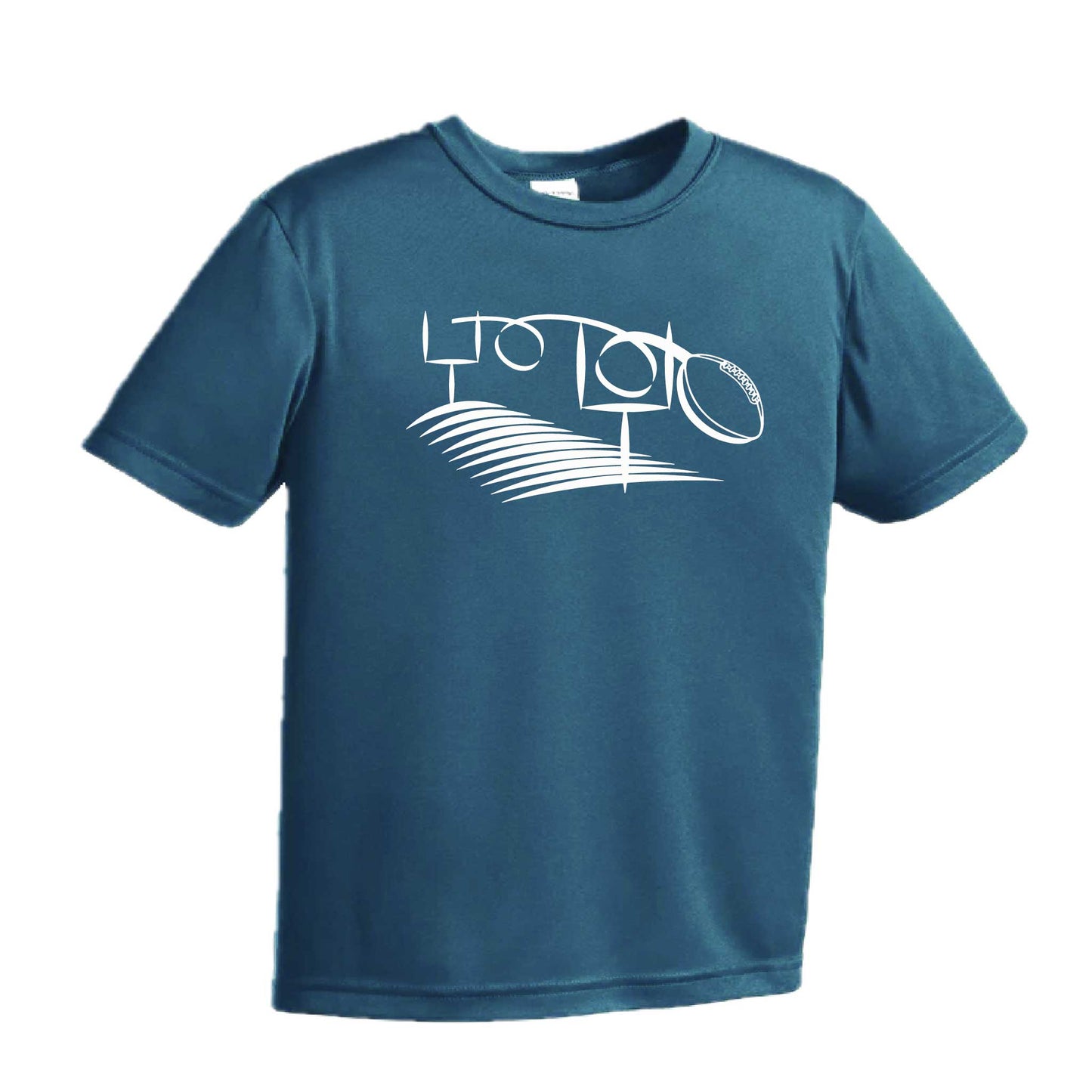 Football Field Goal | Youth Short Sleeve Football T-Shirts | 100% Polyester