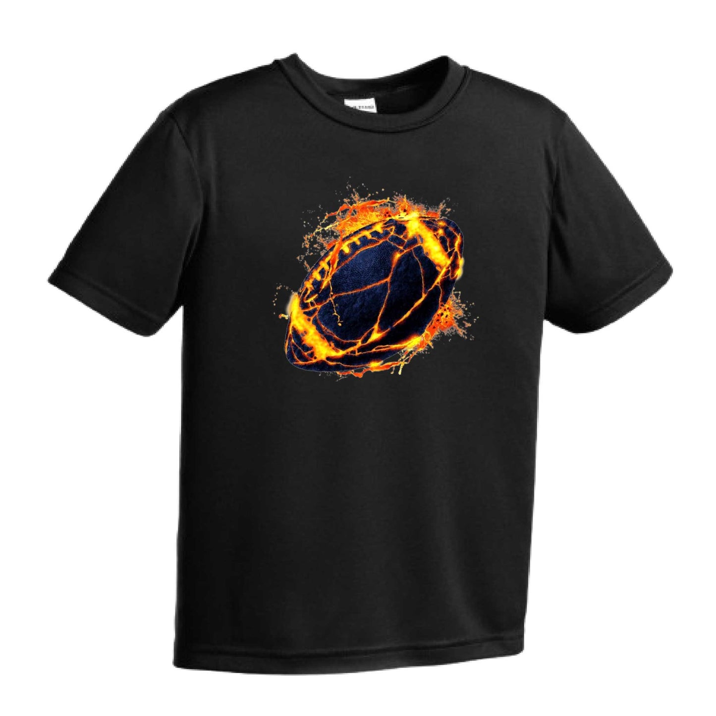 Fire Football | Youth Short Sleeve Football T-Shirts | 100% Polyester