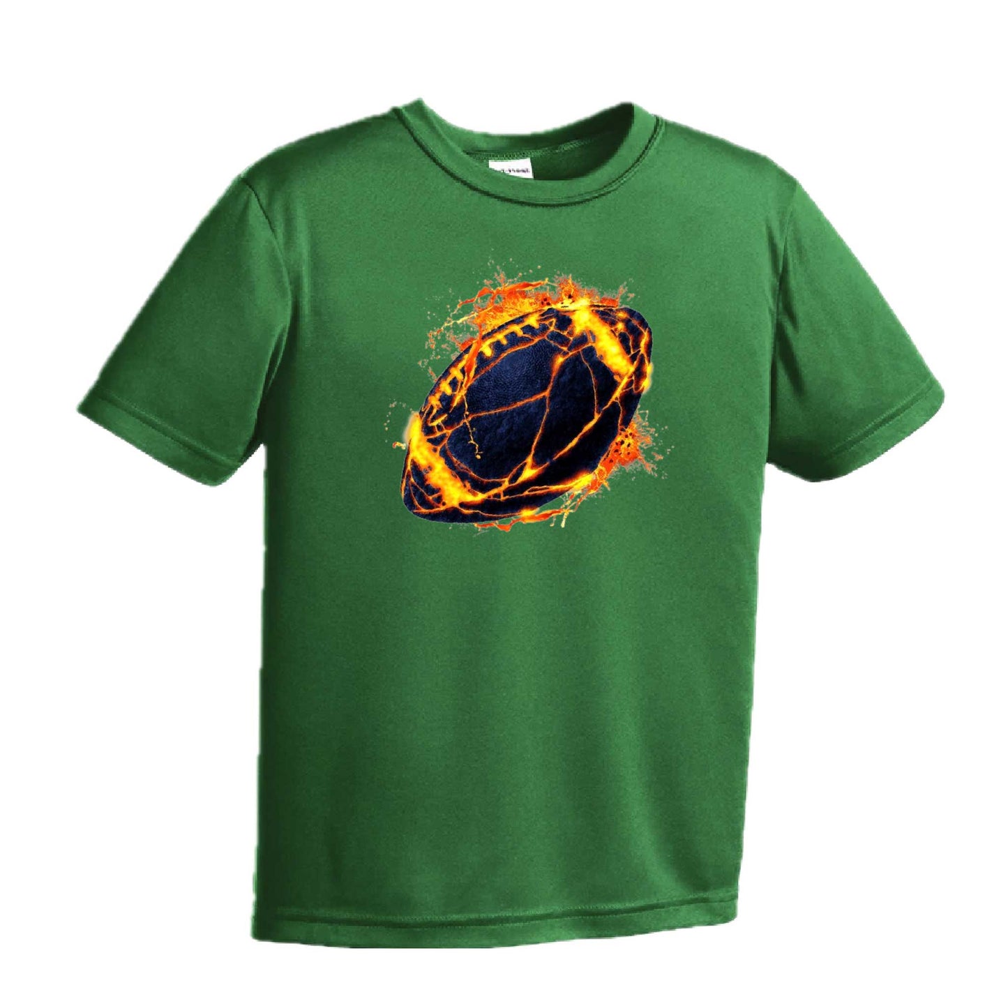 Fire Football | Youth Short Sleeve Football T-Shirts | 100% Polyester
