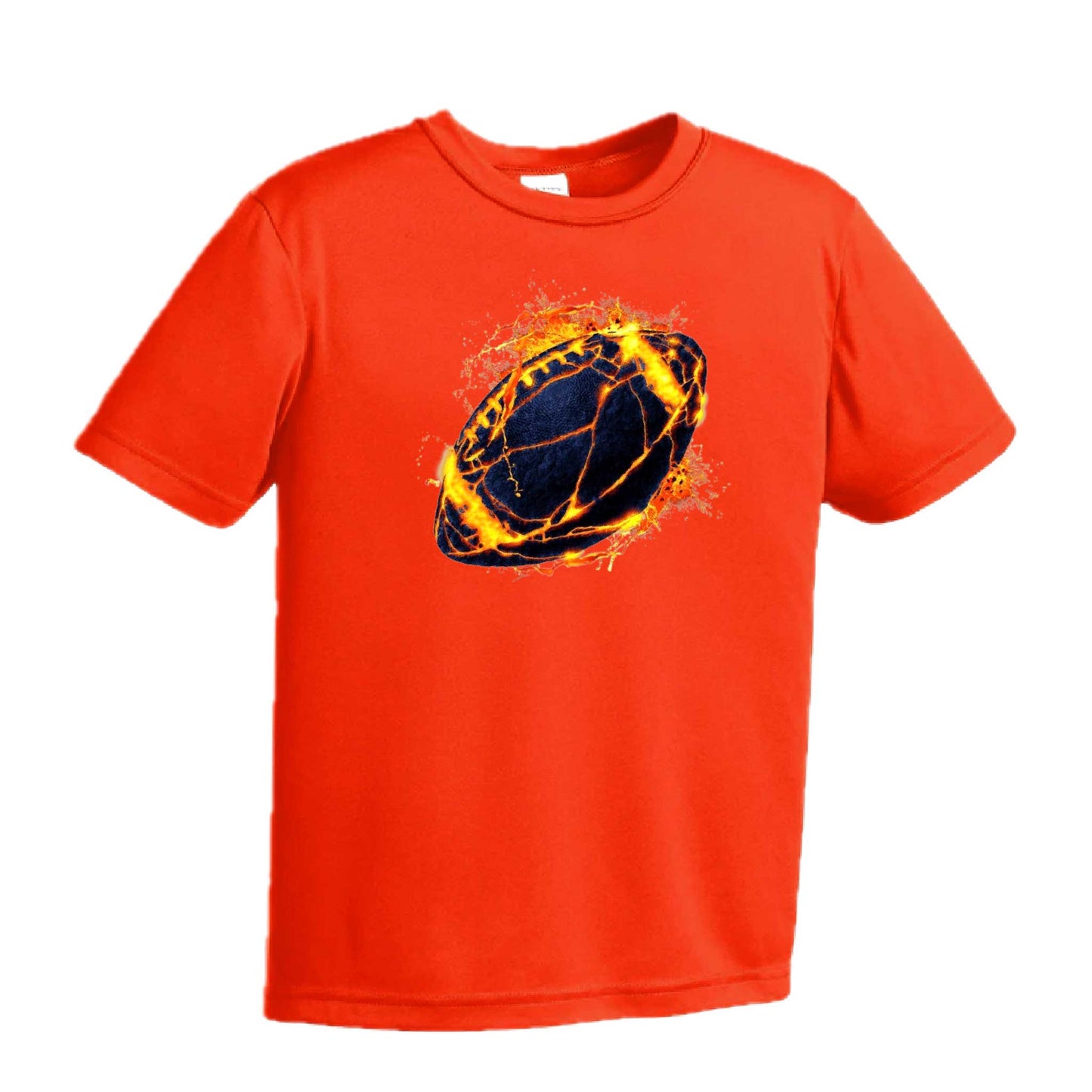 Fire Football | Youth Short Sleeve Football T-Shirts | 100% Polyester
