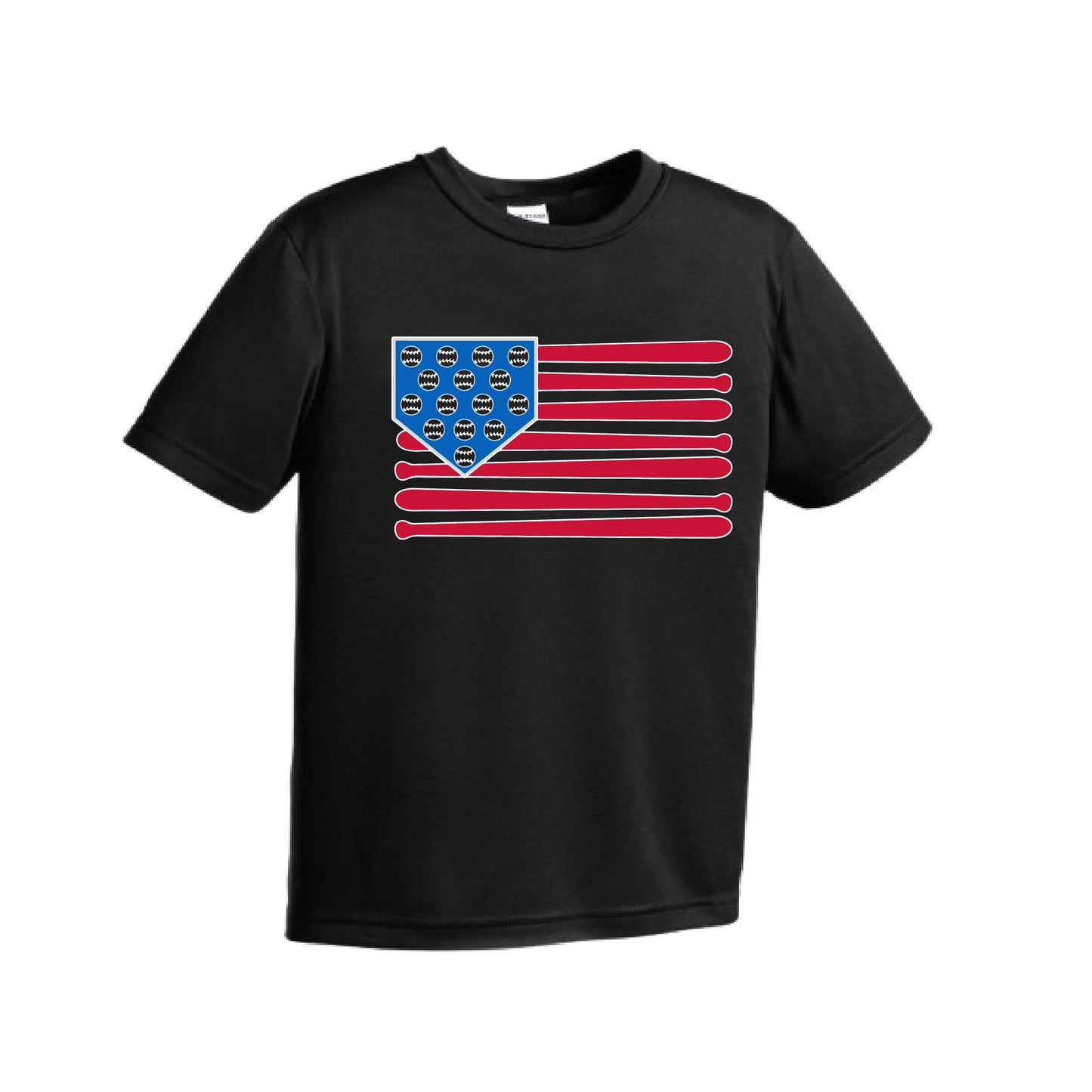 Baseball Flag | Youth Short Sleeve Baseball Performance T-Shirts | 100% Polyester