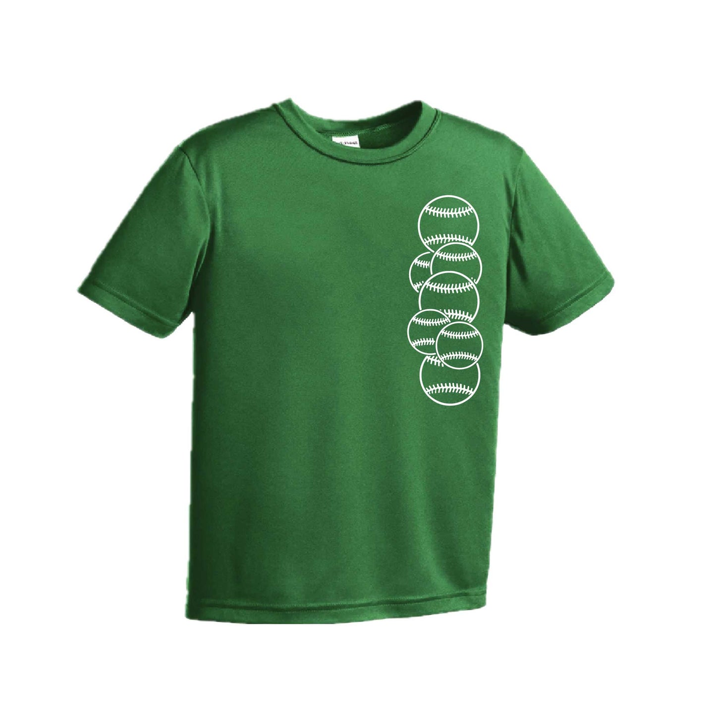 Full Count | Youth Short Sleeve Baseball Performance T-Shirts | 100% Polyester