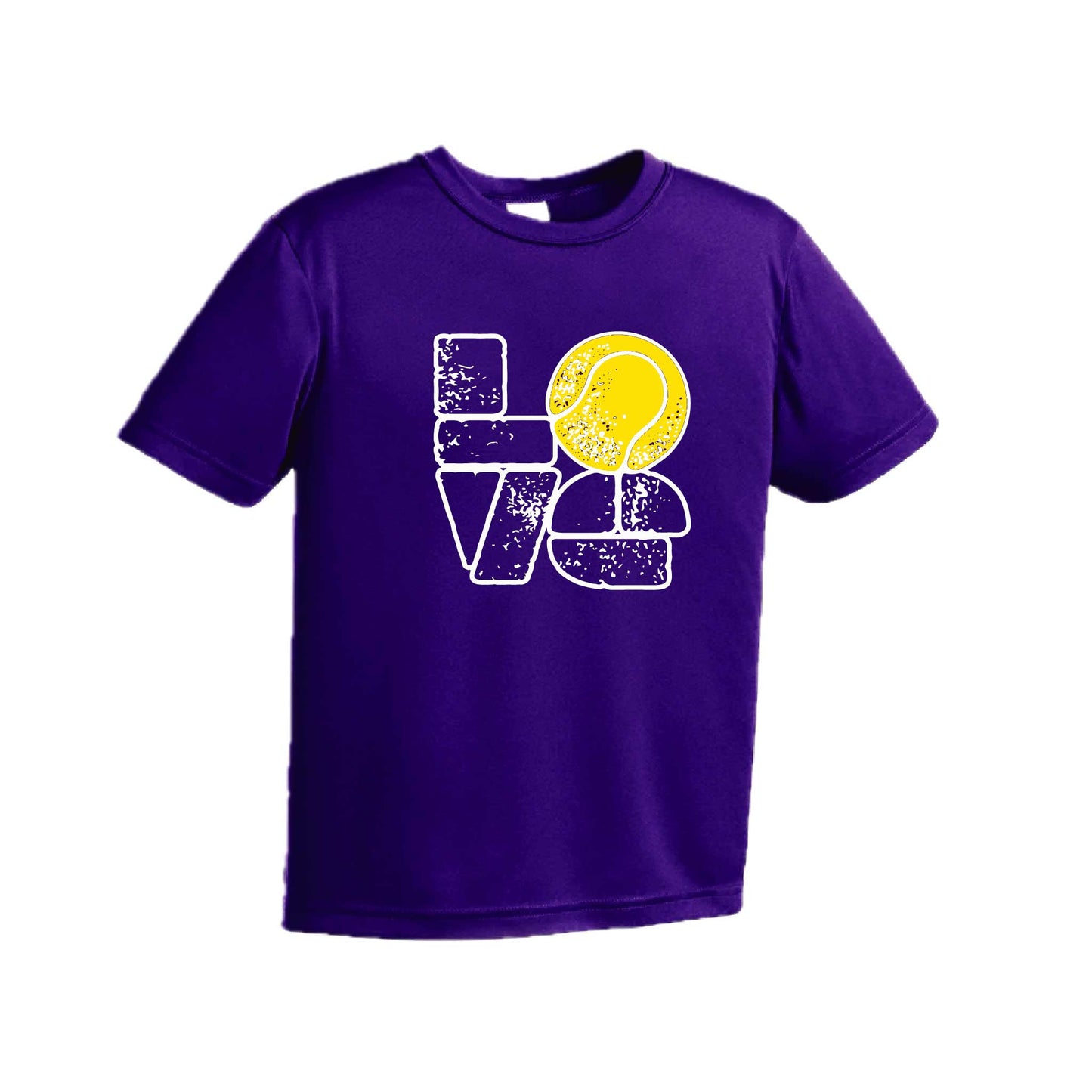 Love Stacked | Youth Short Sleeve Tennis Performance T-Shirts | 100% Polyester