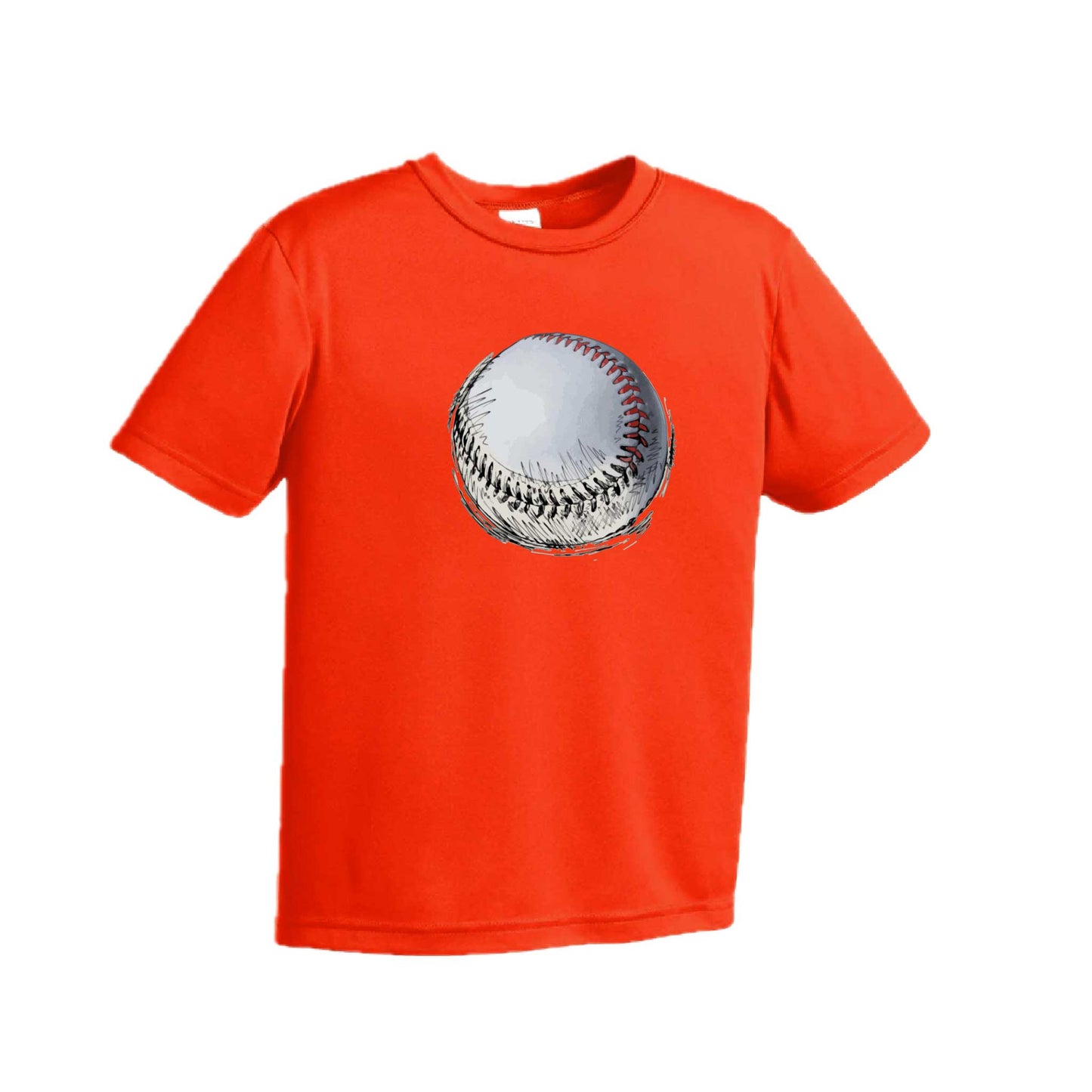 Baseball Sketched | Youth Short Sleeve Baseball Performance T-Shirts | 100% Polyester