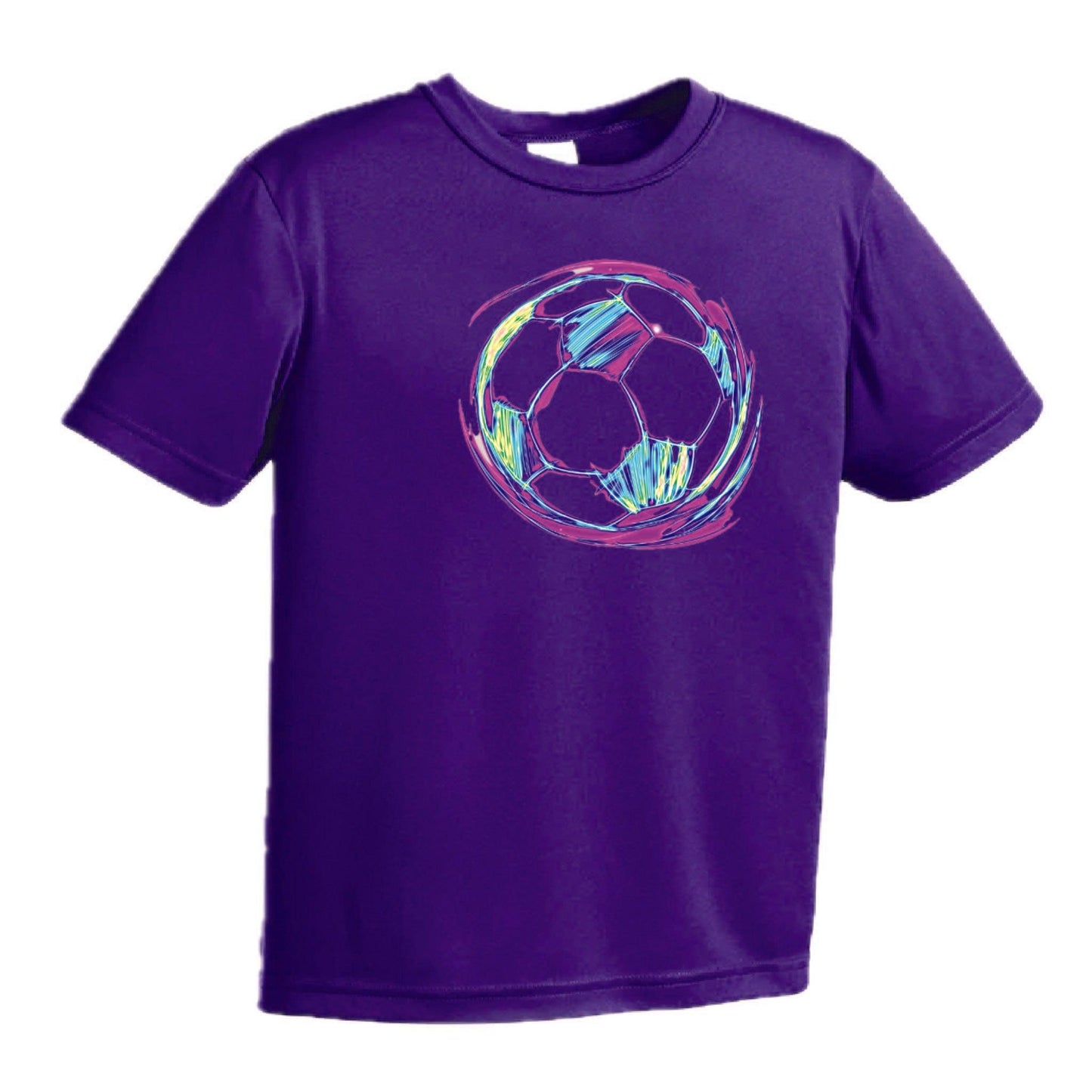 Galactic Soccer Ball | Youth Short Sleeve Soccer T-Shirts | 100% Polyester
