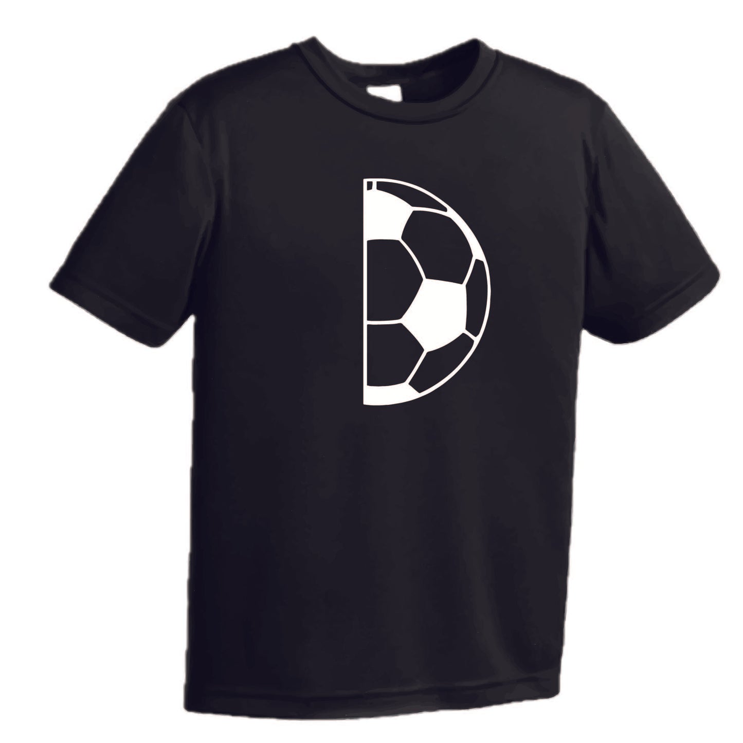 Half Soccer Ball | Youth Short Sleeve Soccer T-Shirts | 100% Polyester