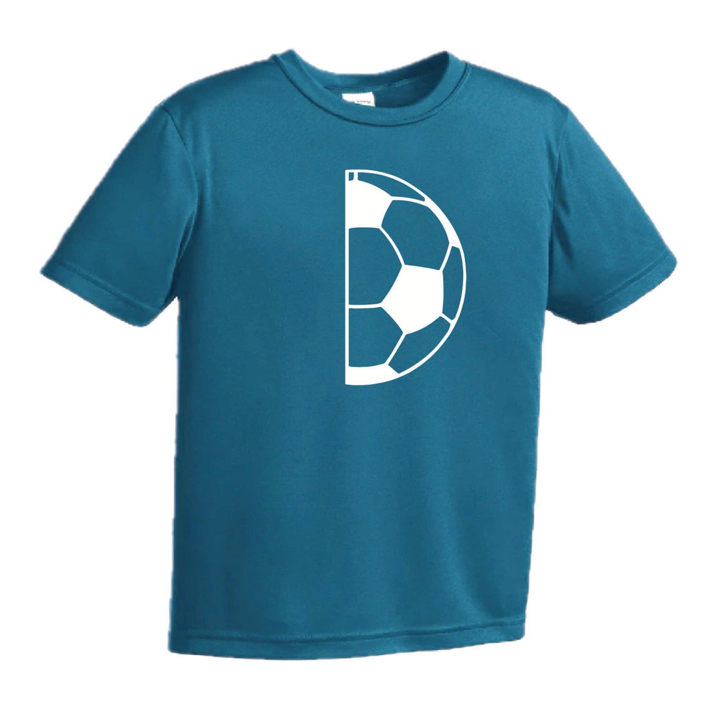 Half Soccer Ball | Youth Short Sleeve Soccer T-Shirts | 100% Polyester