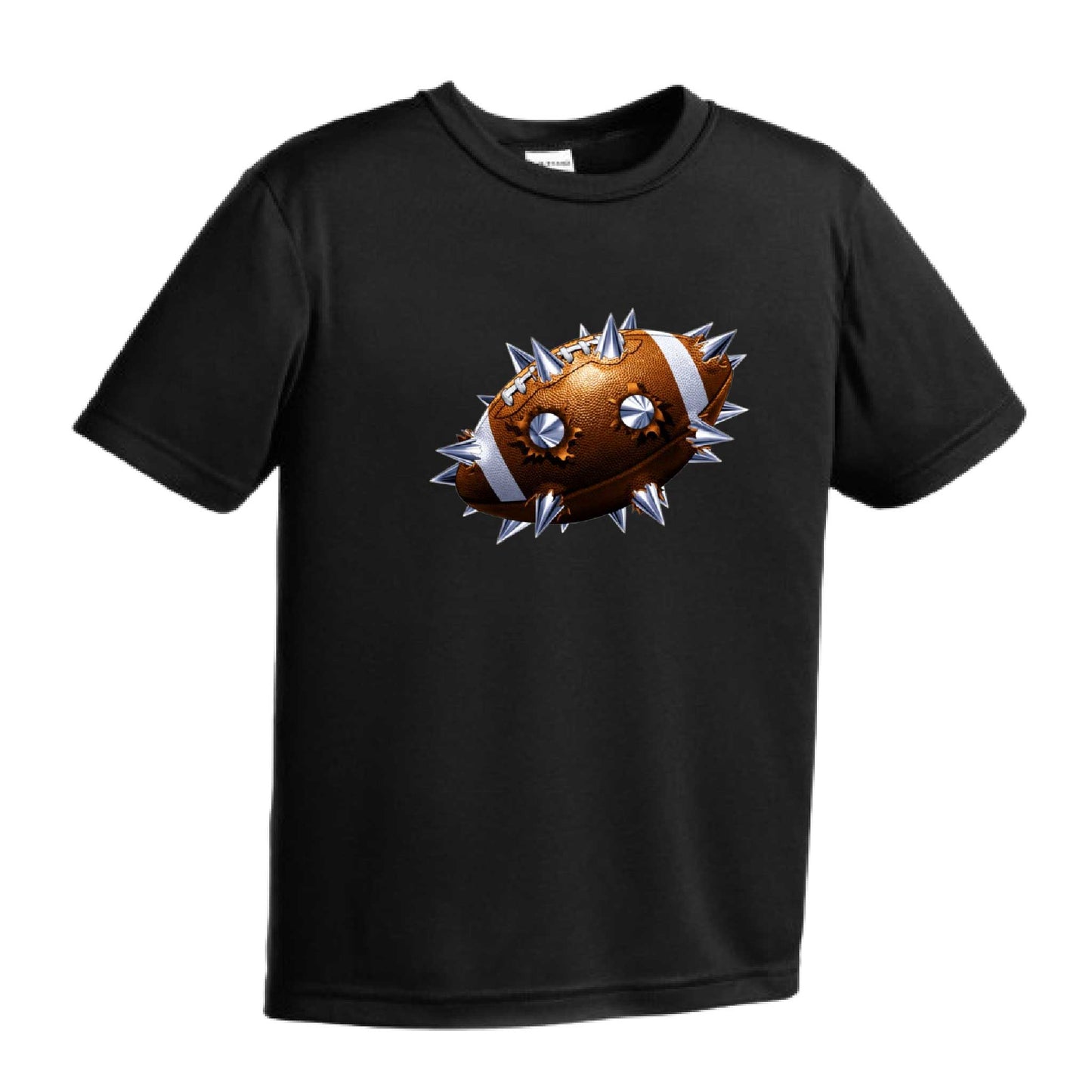 Spiked Football | Youth Short Sleeve Football T-Shirts | 100% Polyester